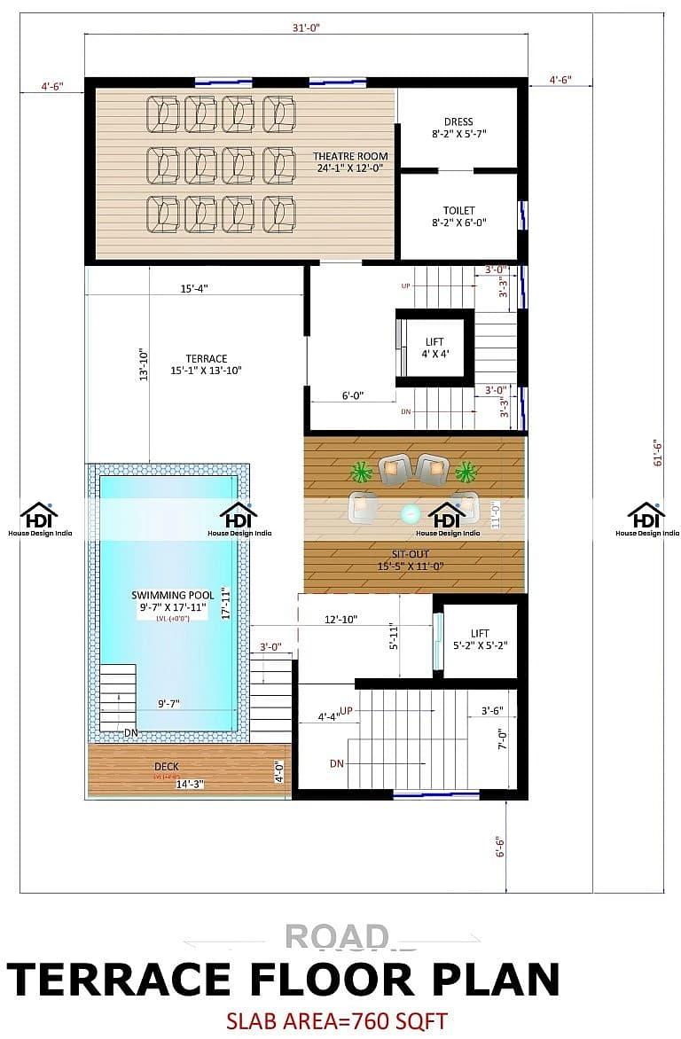 30X60 Commercial Hall With Residential House plan- 1800 sqft Residential Cum Commercial house design At Hyderabad thumbnail 2 — Project ID 7276
