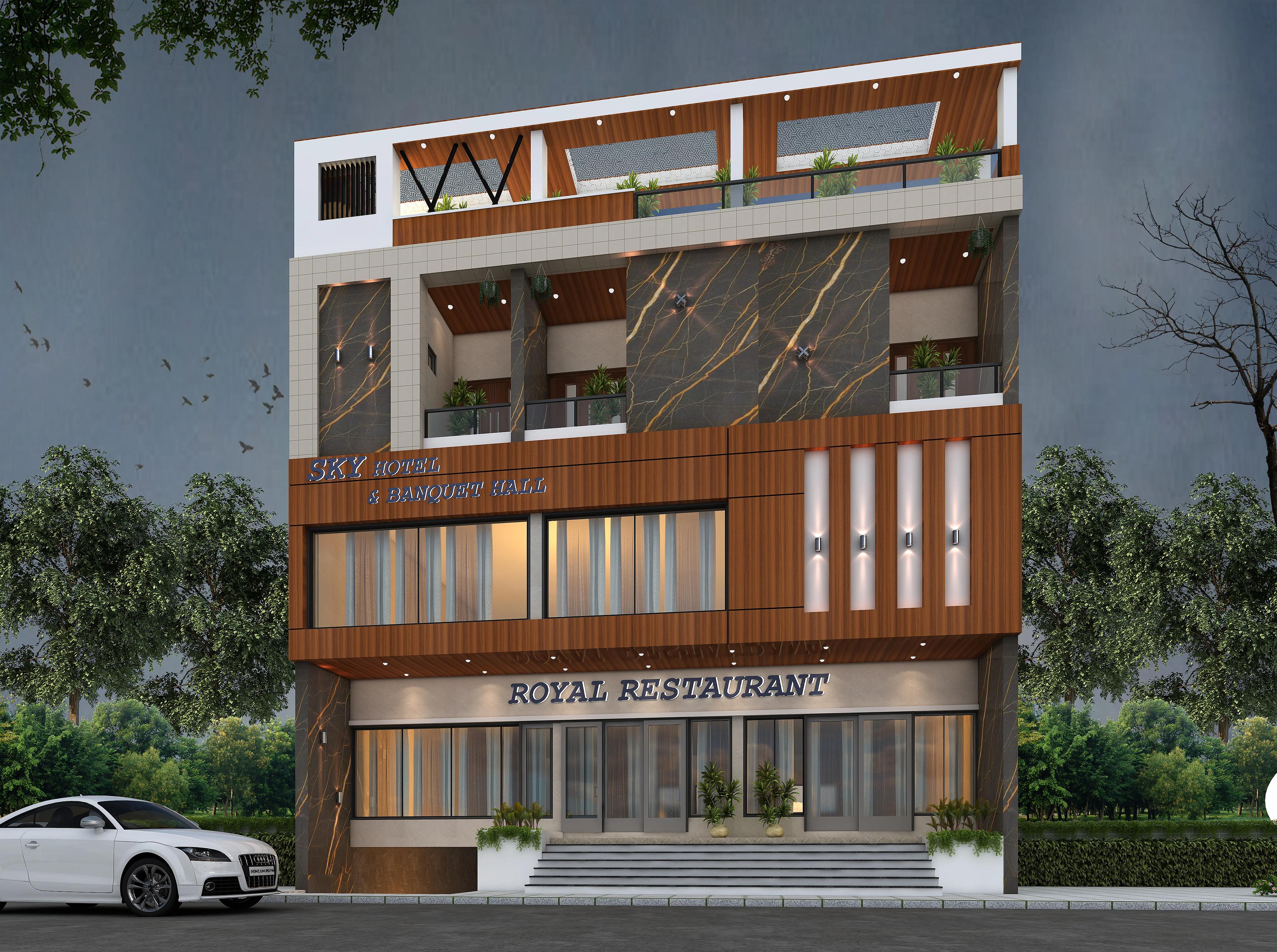46X60 Hotel Plan- 2760 sq ft Commercial House Design at Lucknow — photo 1 — Project ID 7300