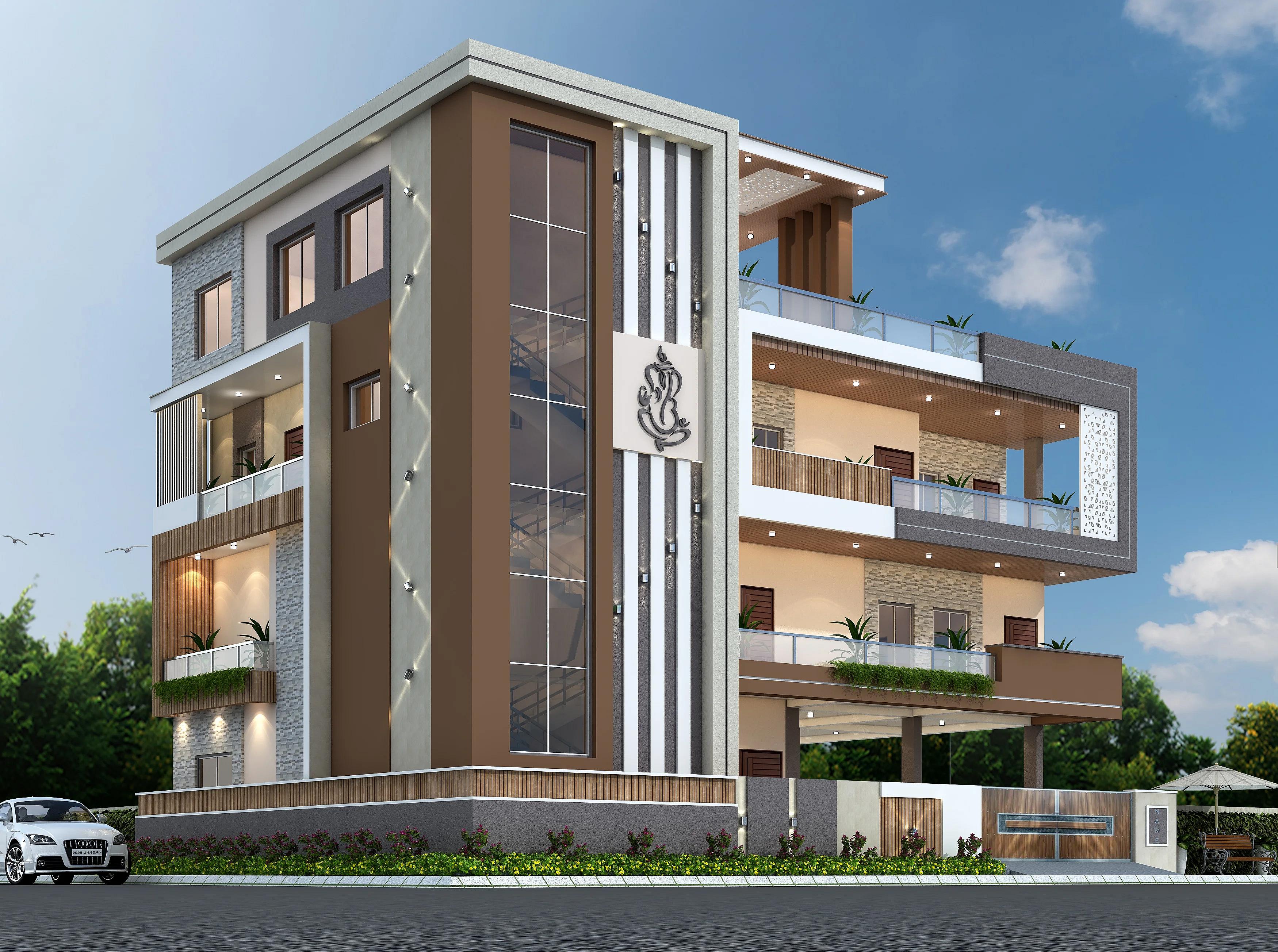60X45 Residential House with Rental House Plan- 2700 sq ft Residential Cum Commercial House Design at Hyderabad — photo 1 — Project ID 7306