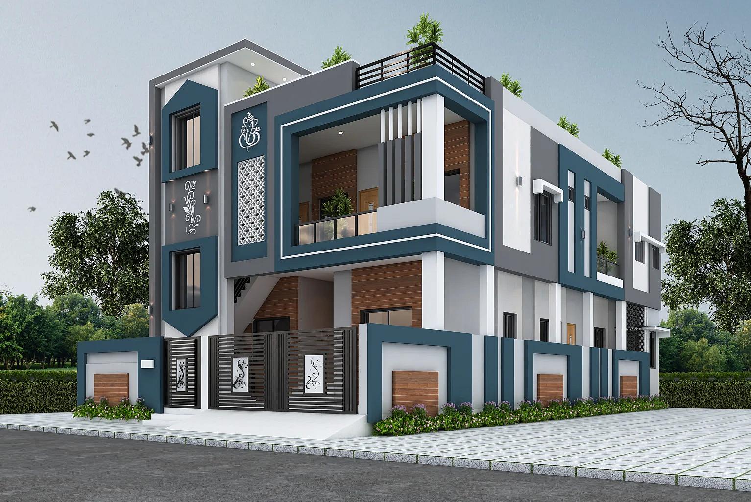 35X65 Residential House with Rental House plan- 2275 sq ft Residential Cum Commercial House Design at Khalilabad [UP]