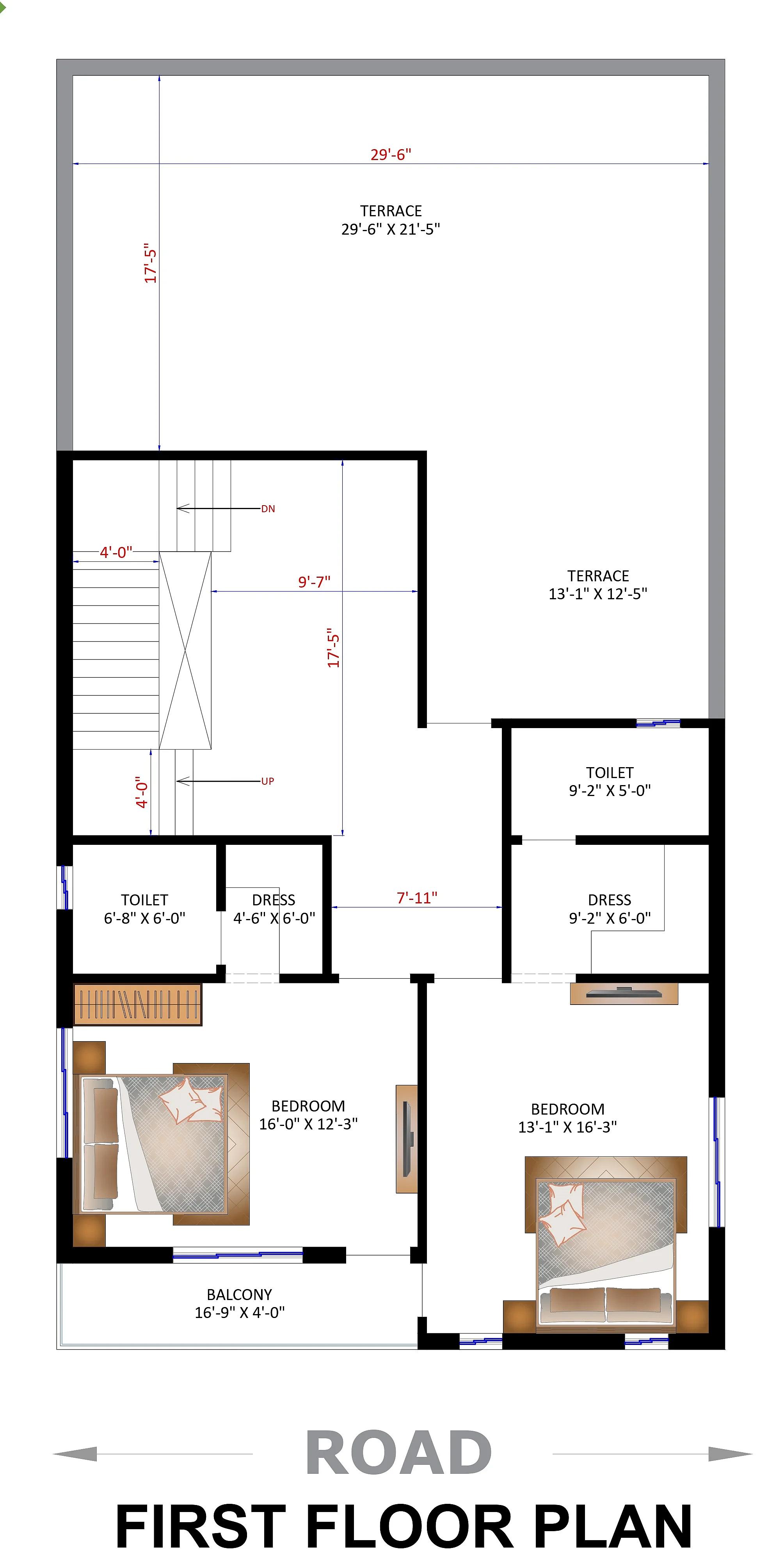 46X77 House plan- 3542 sqft Residential house design At DoomDooma thumbnail 2 — Project ID 7321