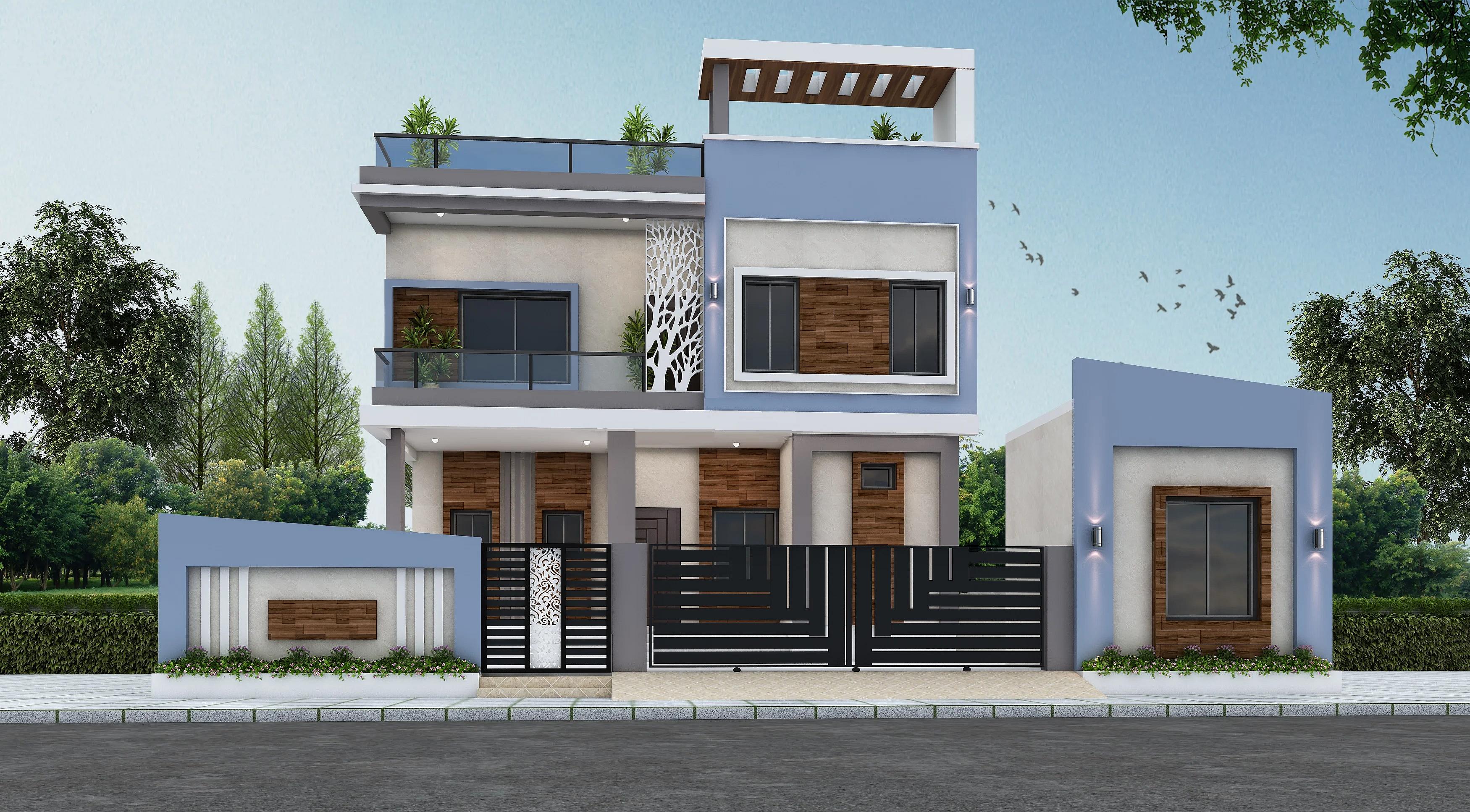 46X77 House plan- 3542 sqft Residential house design At DoomDooma