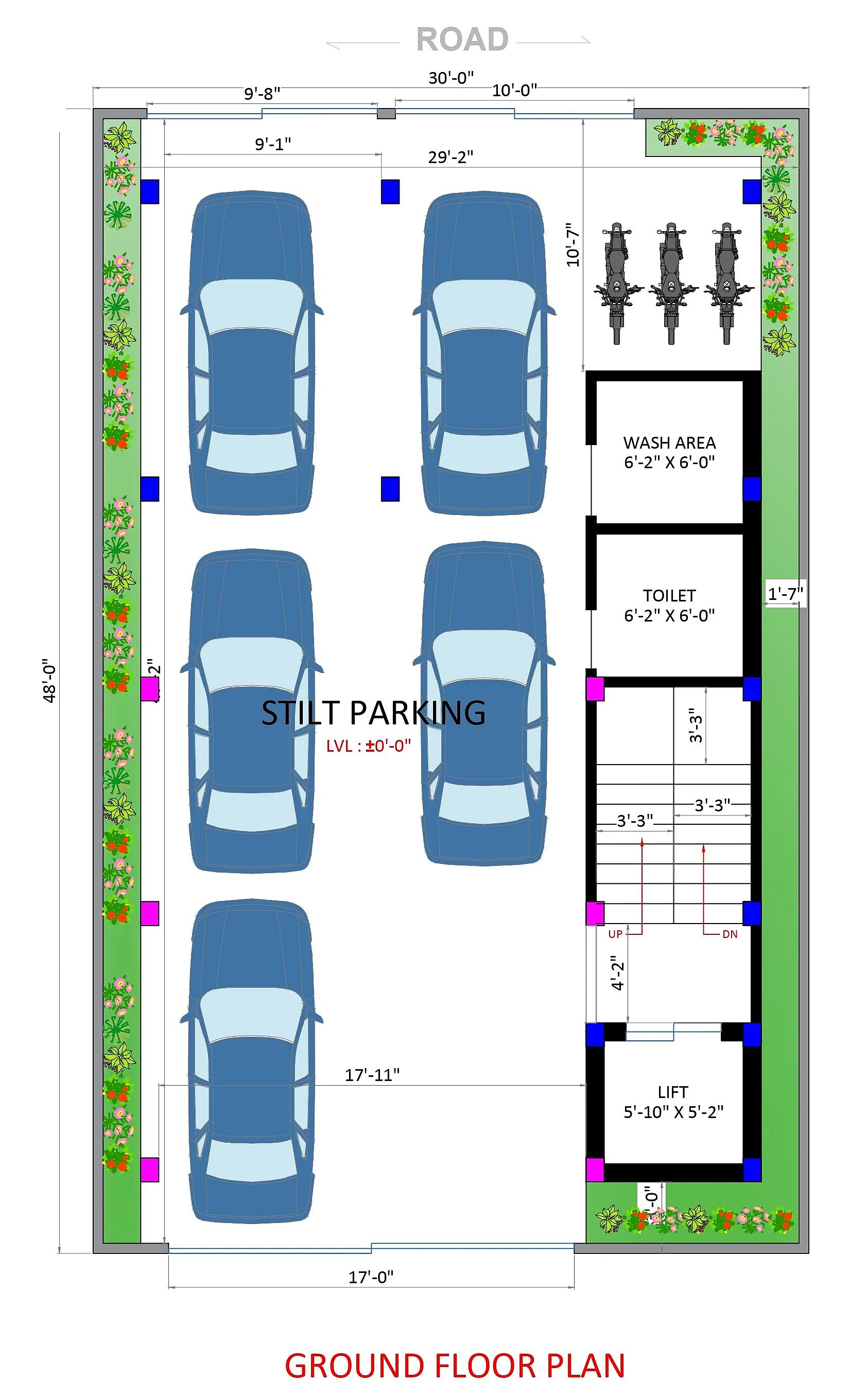 30X50 House Plan- 1500 sq ft Residential House Design at Madurai thumbnail 2 — Project ID 7341