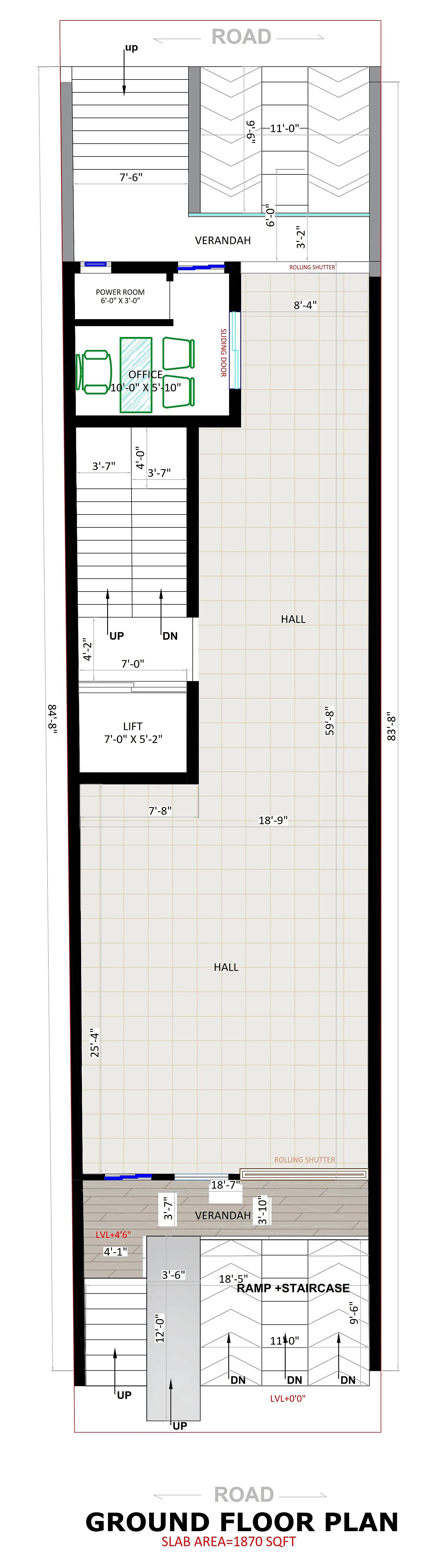 20X80 House With Office plan- 1600 sqft Residential Cum Commercial house design At Kanpur thumbnail 2 — Project ID 7344