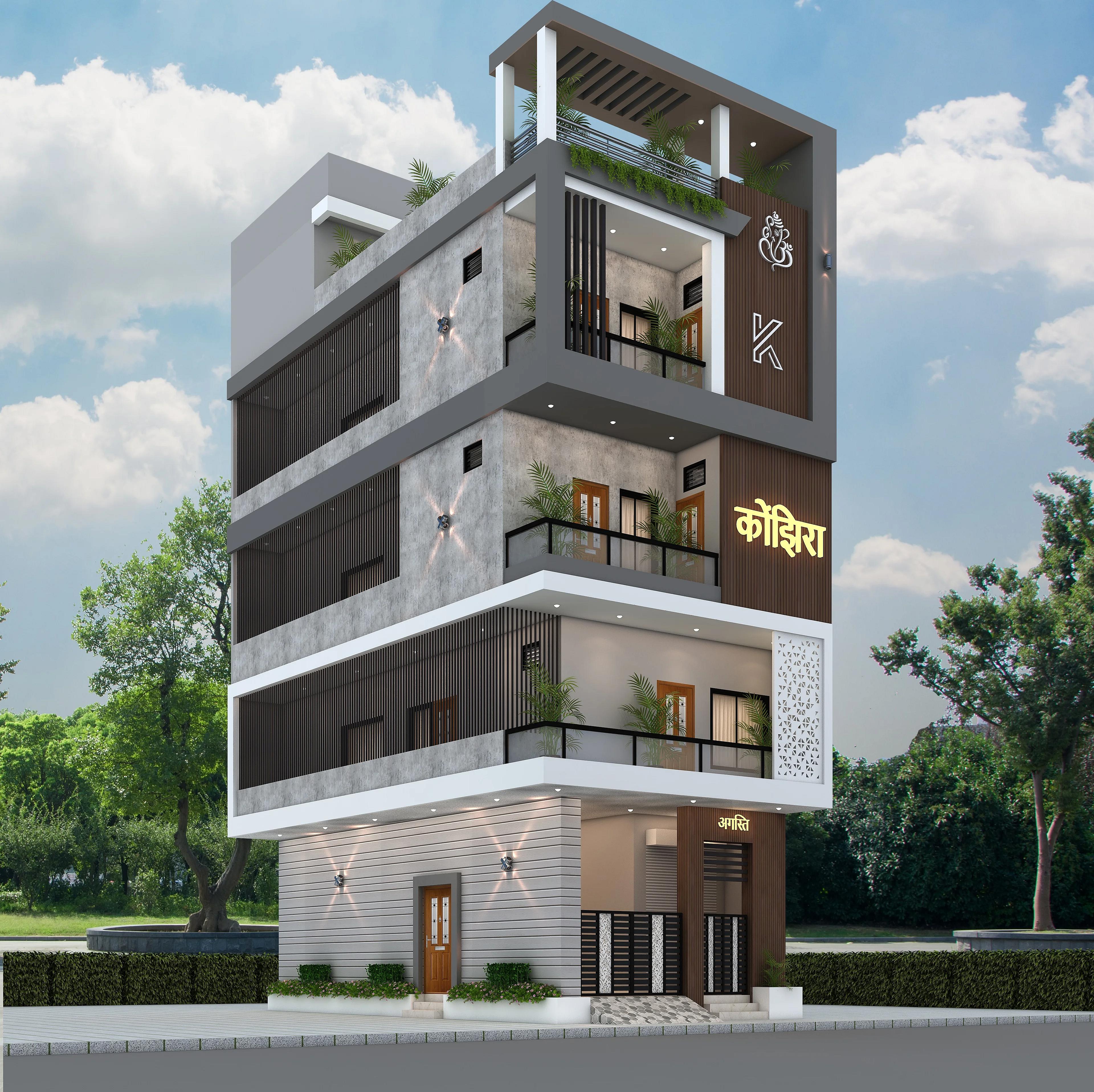 18X37 House With Shop plan- 666 sqft Residential Cum Commercial house design At Ahmednagar [MH]