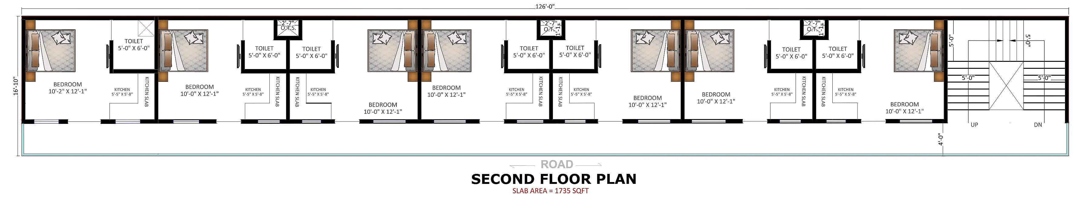 126X16 Hotel plan- 2016 sqft Commercial house design At Noida thumbnail 2 — Project ID 7362