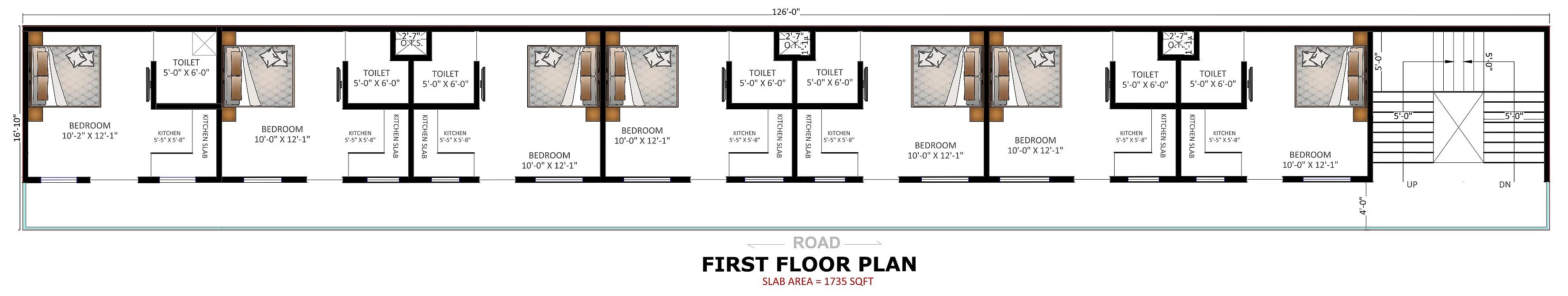 126X16 Hotel plan- 2016 sqft Commercial house design At Noida thumbnail 3 — Project ID 7362