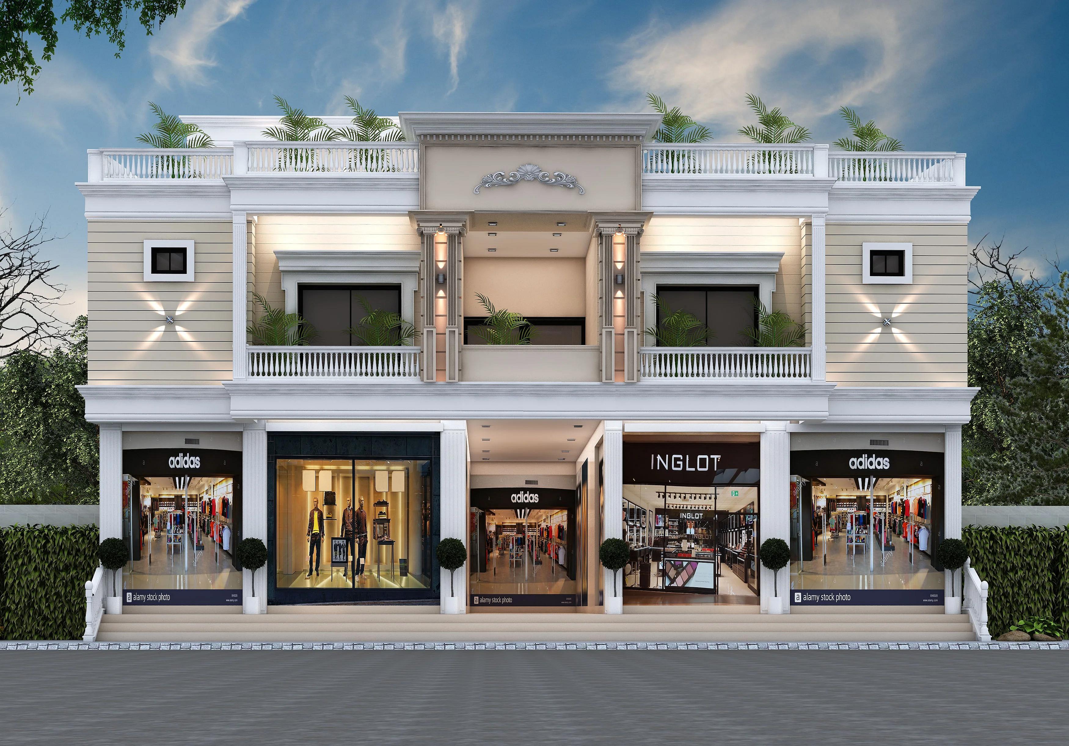 38X55 Shopping Complex With Residential House plan- 2090 sqft Residential Cum Commercial house design At Jodhpur [RJ]