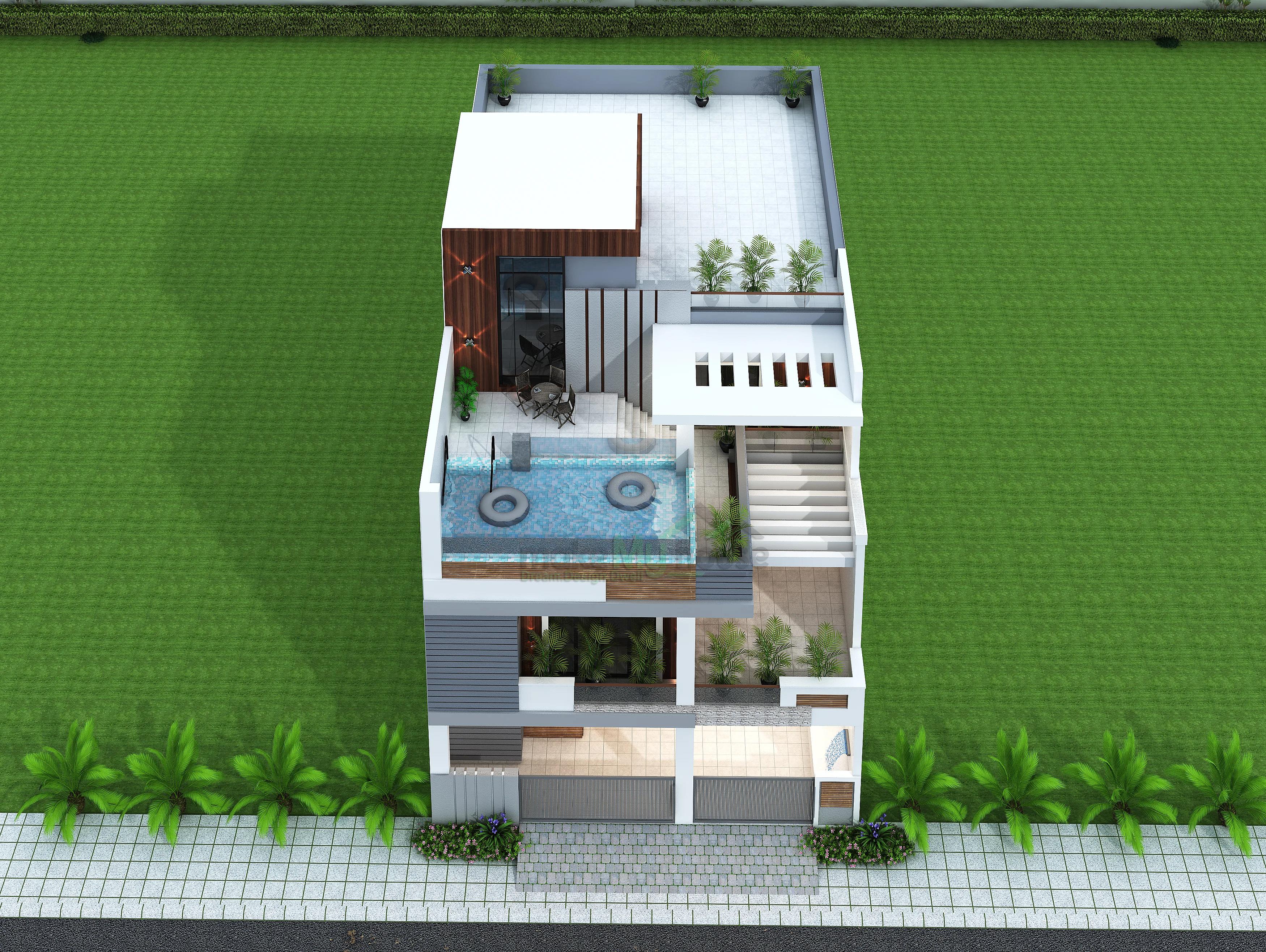 35X60 House with Swimming Pool plan- 2100 sqft Residential house design At Indore thumbnail 5 — Project ID 7379