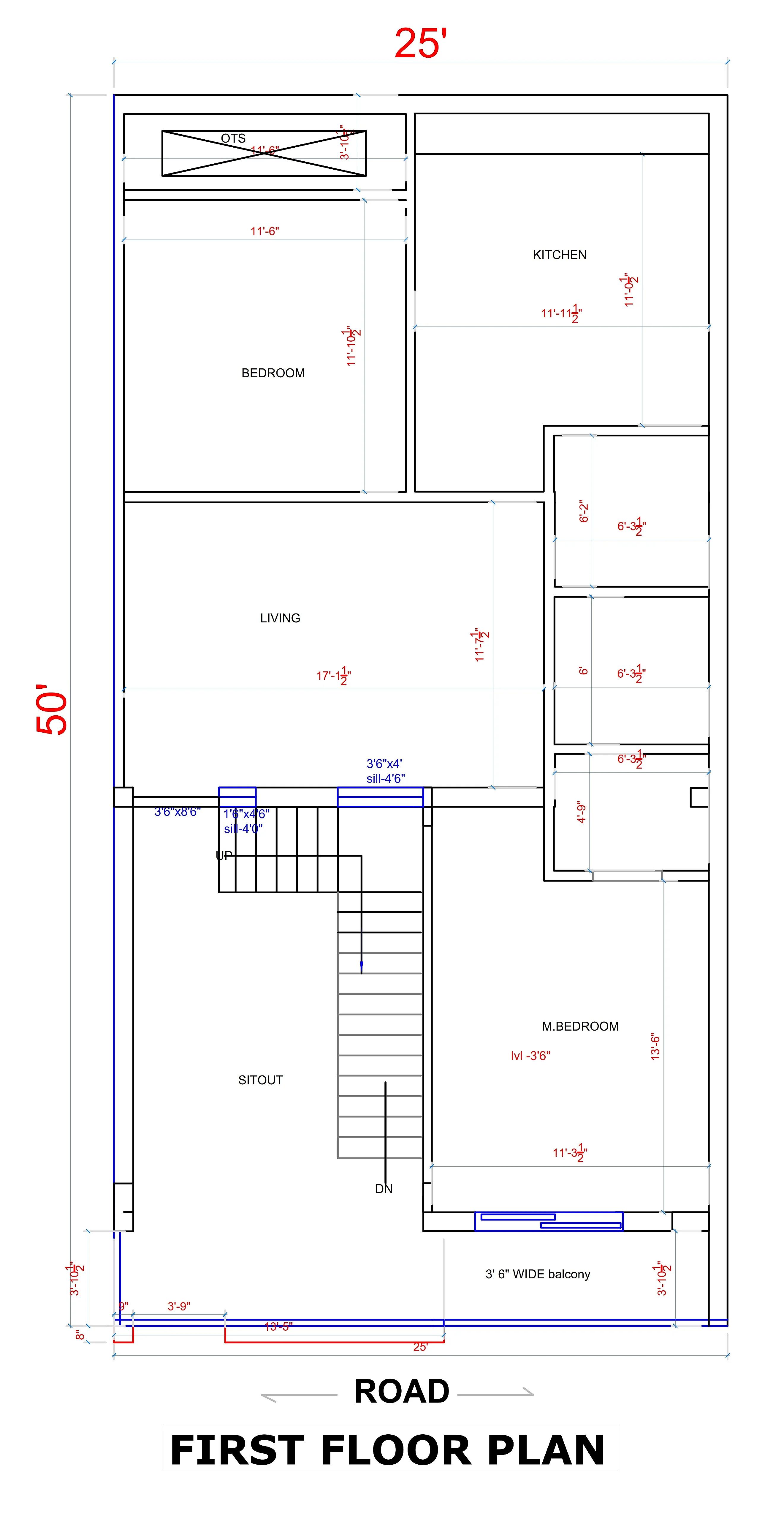 25X50 Residential House with Rental House Plan- 1250 sq ft Residential Cum Commercial House Design at Jaipur thumbnail 3 — Project ID 7380