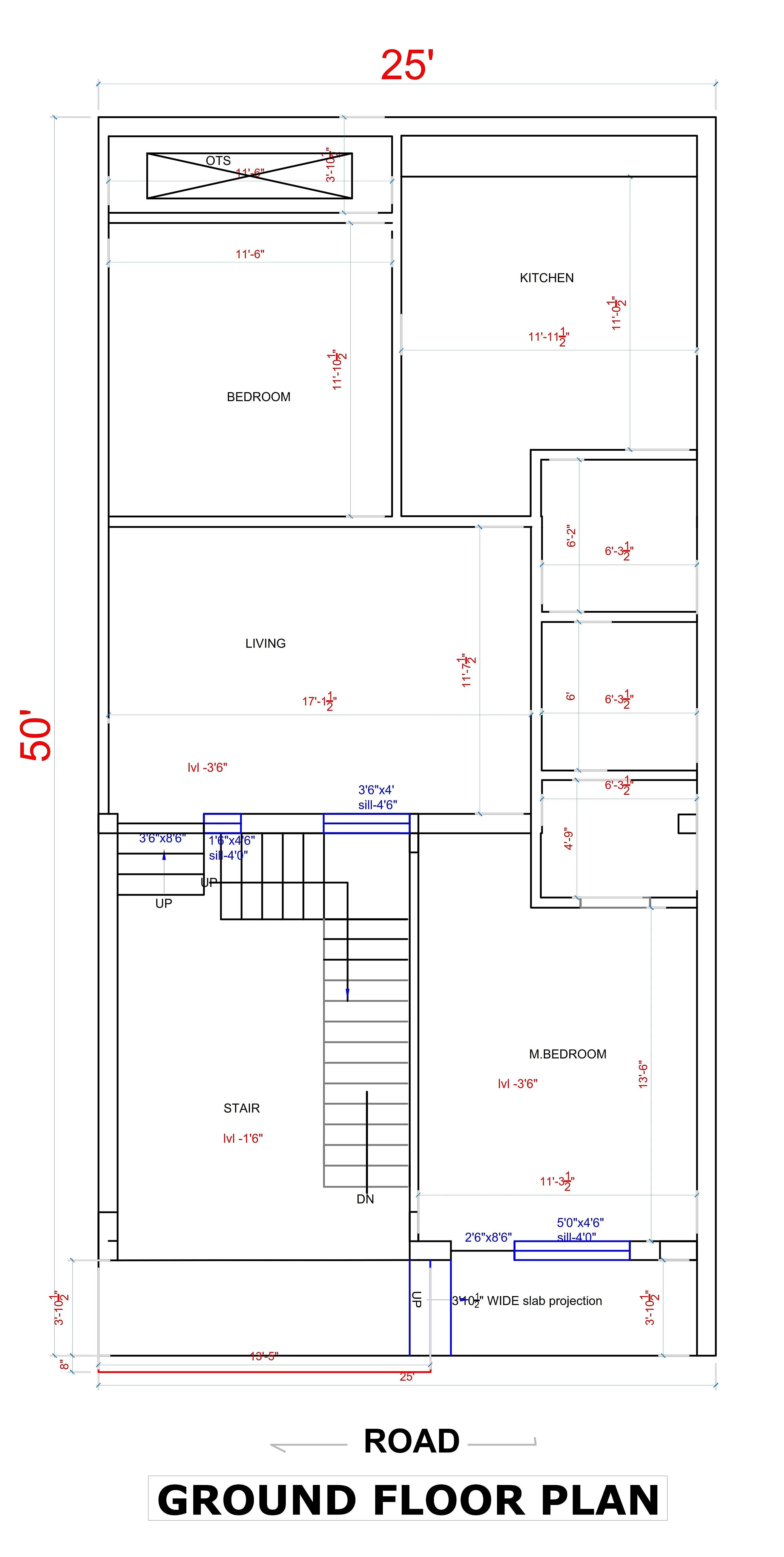 25X50 Residential House with Rental House Plan- 1250 sq ft Residential Cum Commercial House Design at Jaipur thumbnail 4 — Project ID 7380