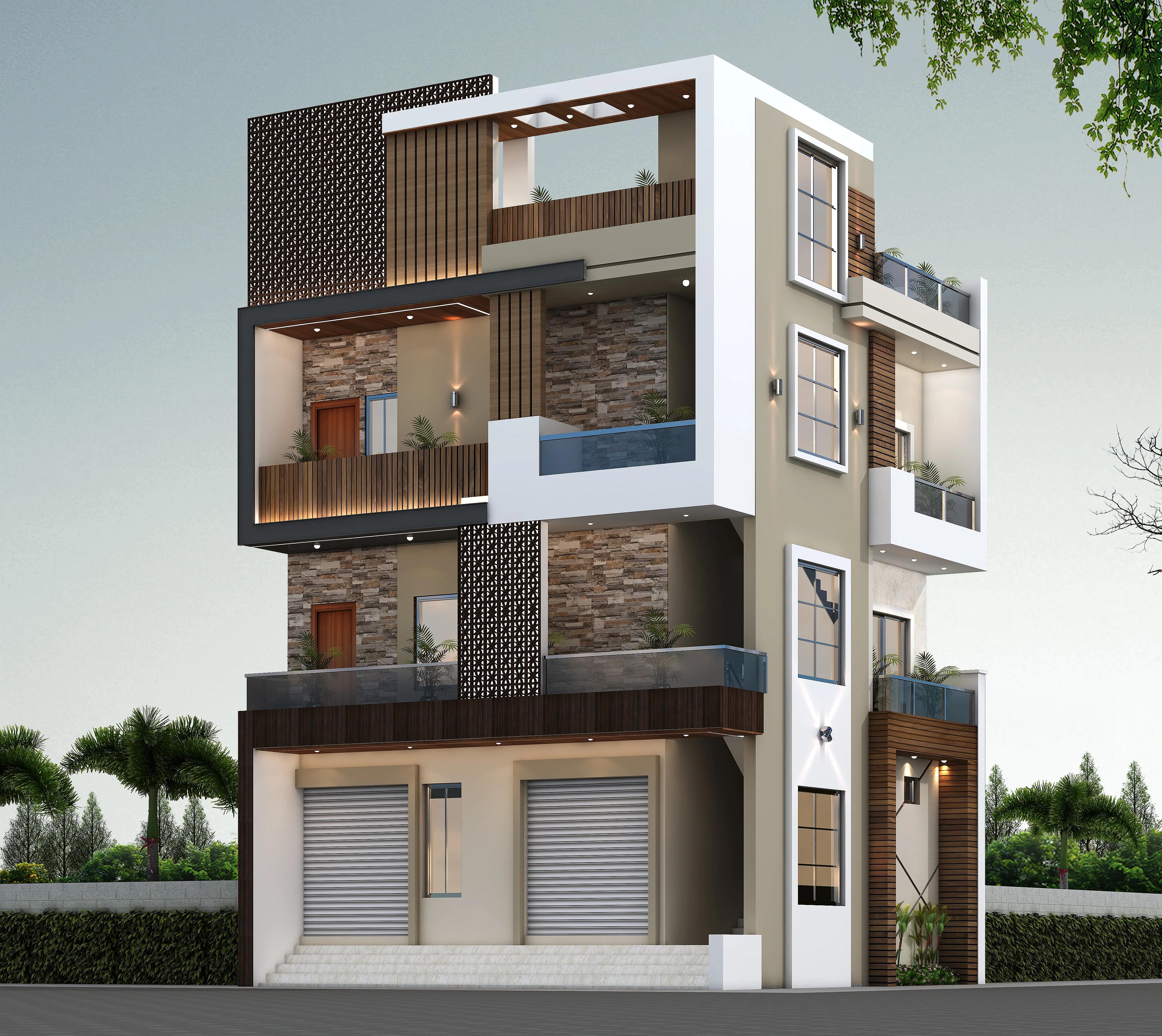 30X30 House With Shop plan- 900 sqft Residential Cum Commercial house design At Hangal thumbnail 1 — Project ID 7381