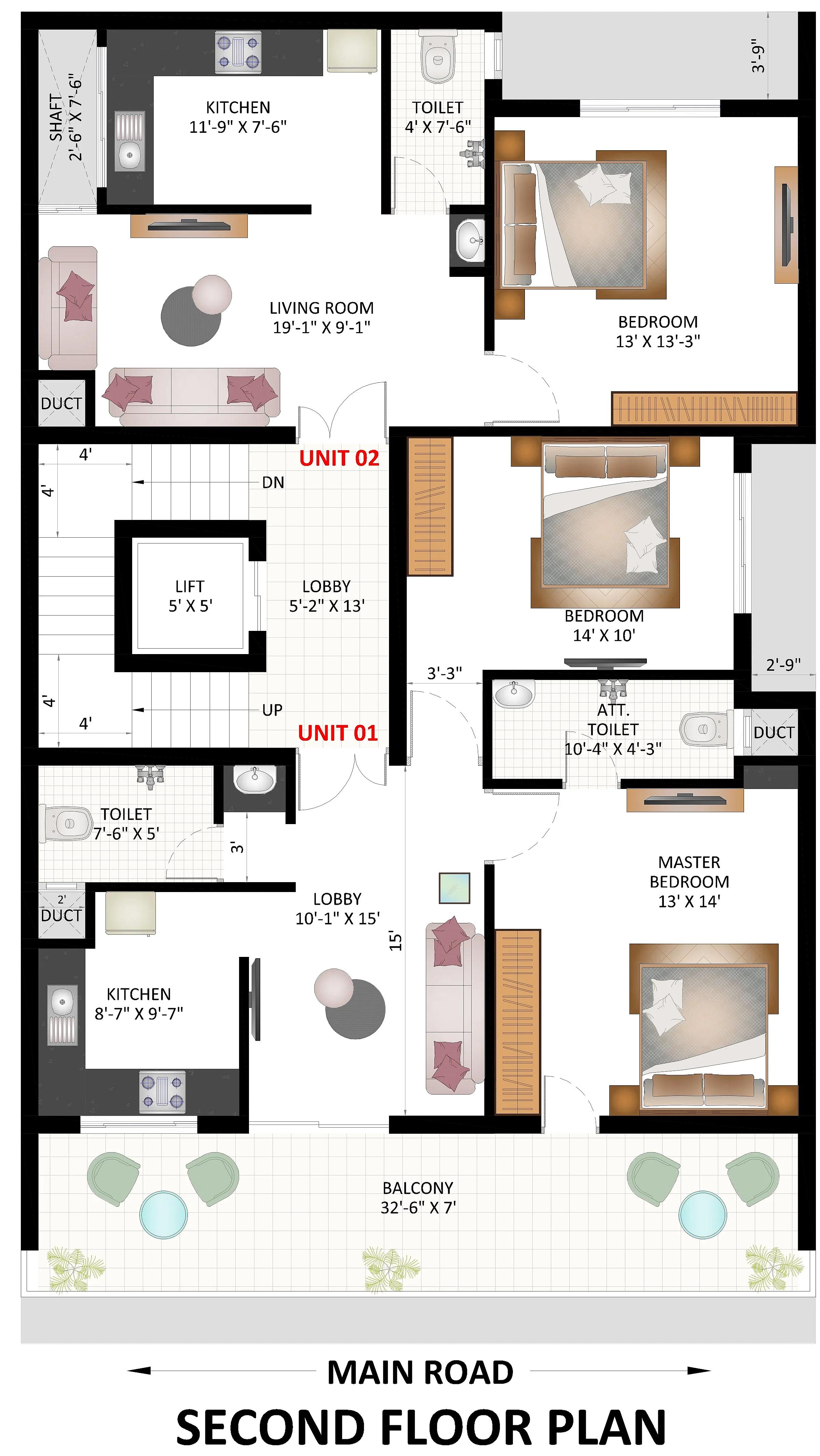 34X58 Residential House with Rental House Plan- 1972 sq ft Residential Cum Commercial House Design at Jammu thumbnail 2 — Project ID 7382