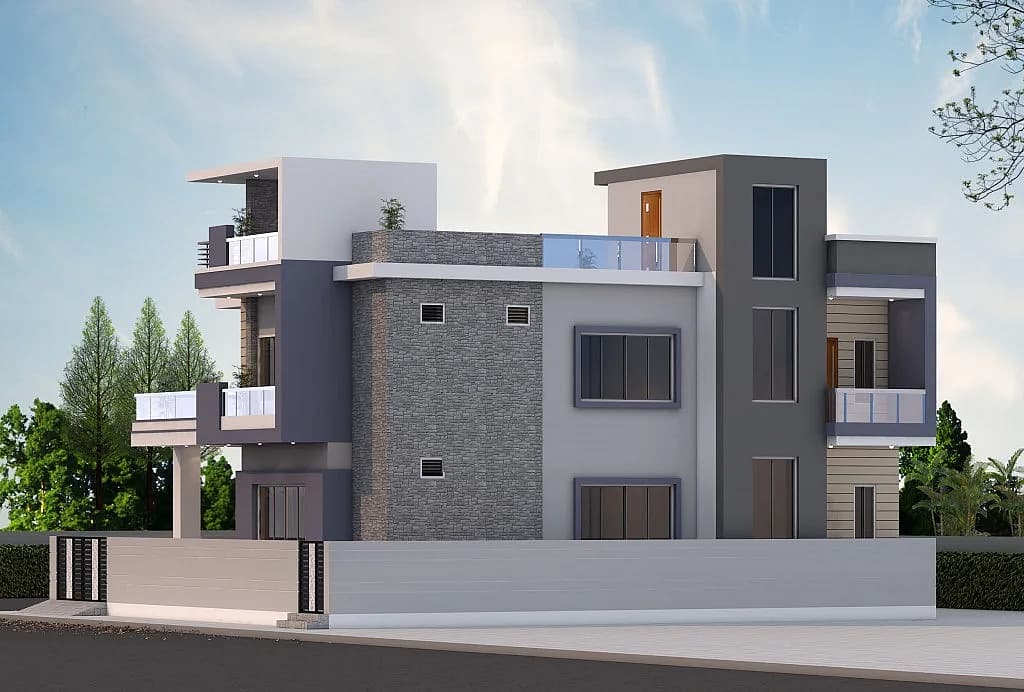 50X50 Residential House with Rental House plan- 2500 sqft Residential Cum Commercial house design At Agra thumbnail 2 — Project ID 7383
