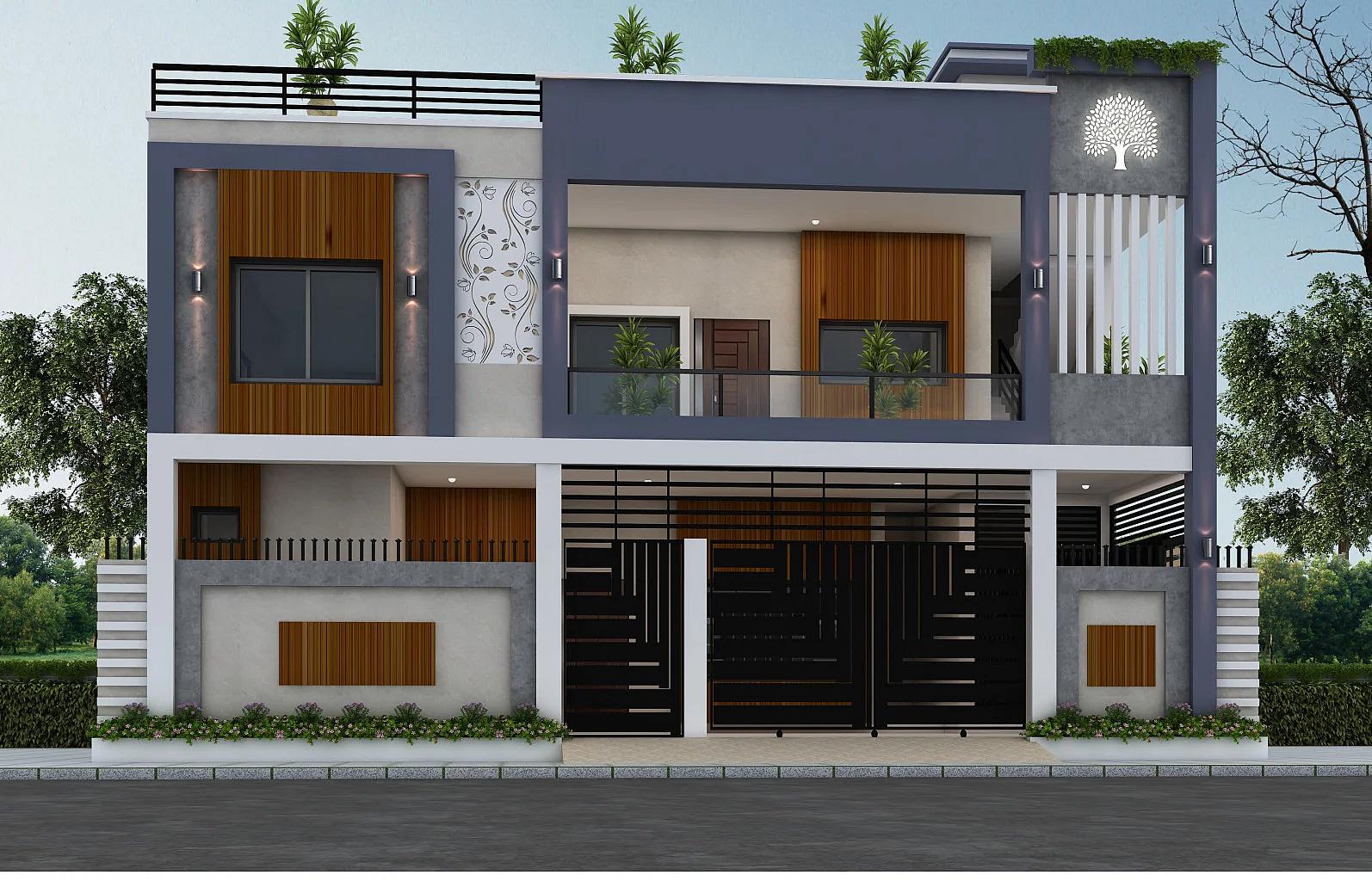 47X50 Residential House with Rental House Plan- 2350 sq ft Residential Cum Commercial House Design at Rourkela — photo 1 — Project ID 7391