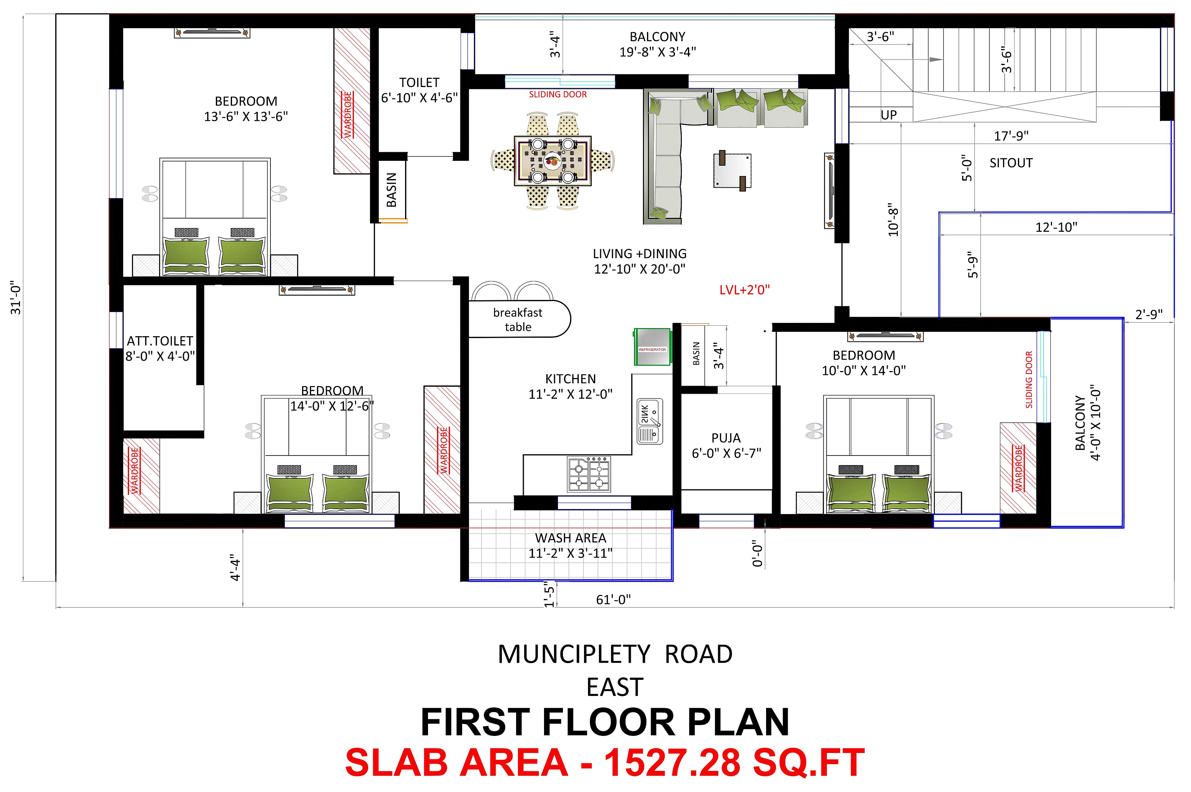 30X60 House Plan- 1800 sq ft Residential House Design at Kendrapara thumbnail 2 — Project ID 7396