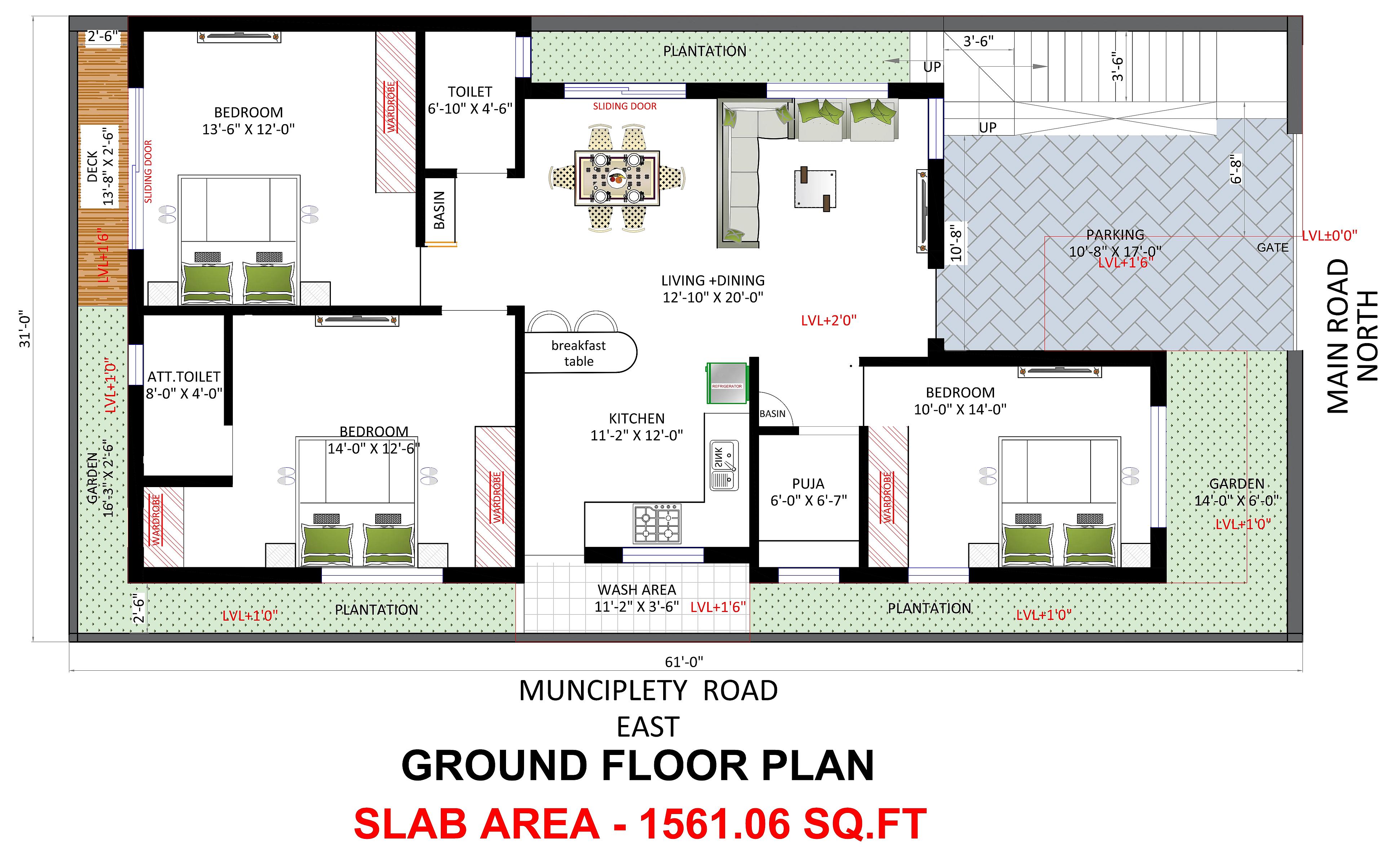 30X60 House Plan- 1800 sq ft Residential House Design at Kendrapara thumbnail 3 — Project ID 7396
