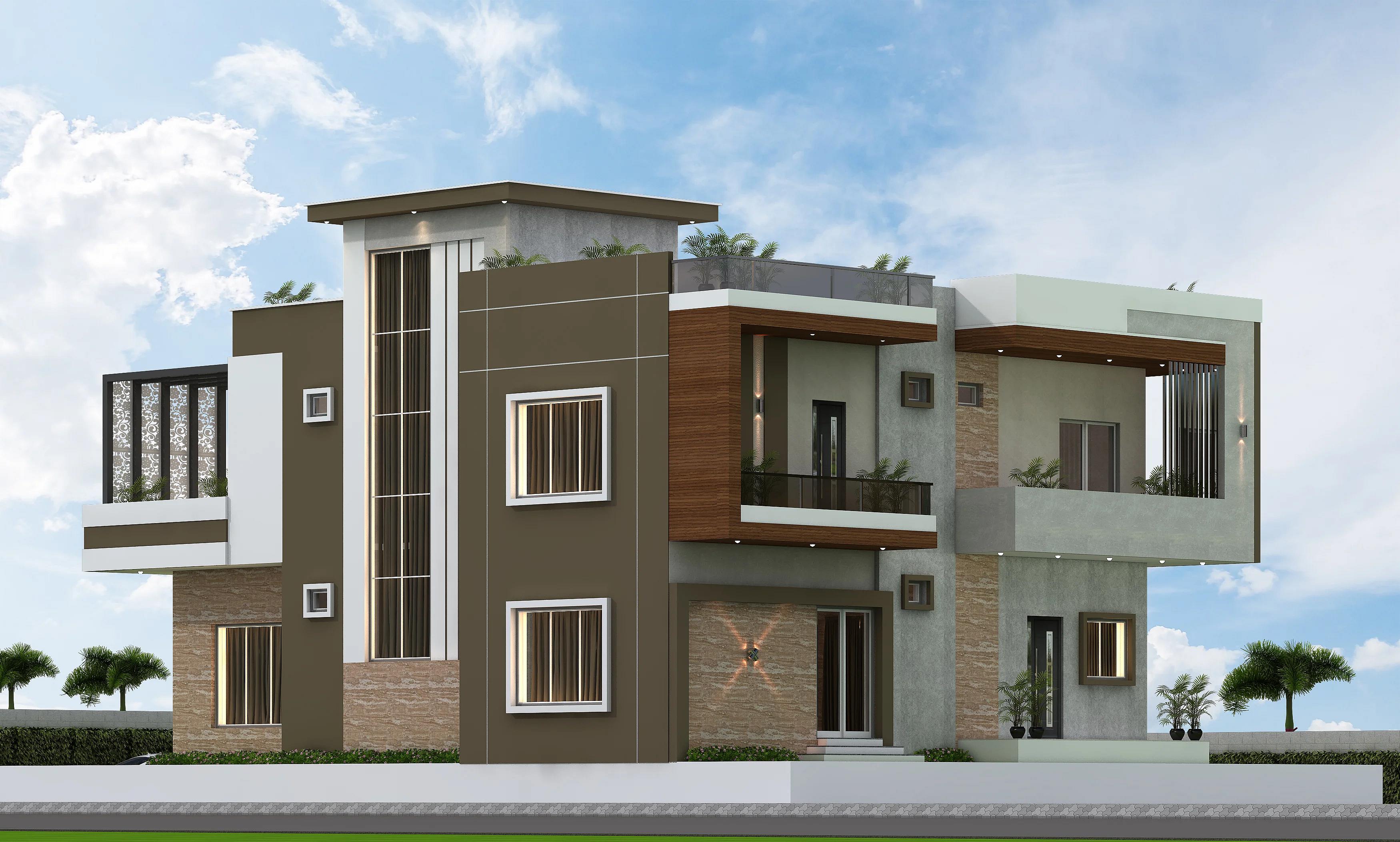 56X114 House plan- 6384 sqft Residential house design At Jaipur — photo 1 — Project ID 7467