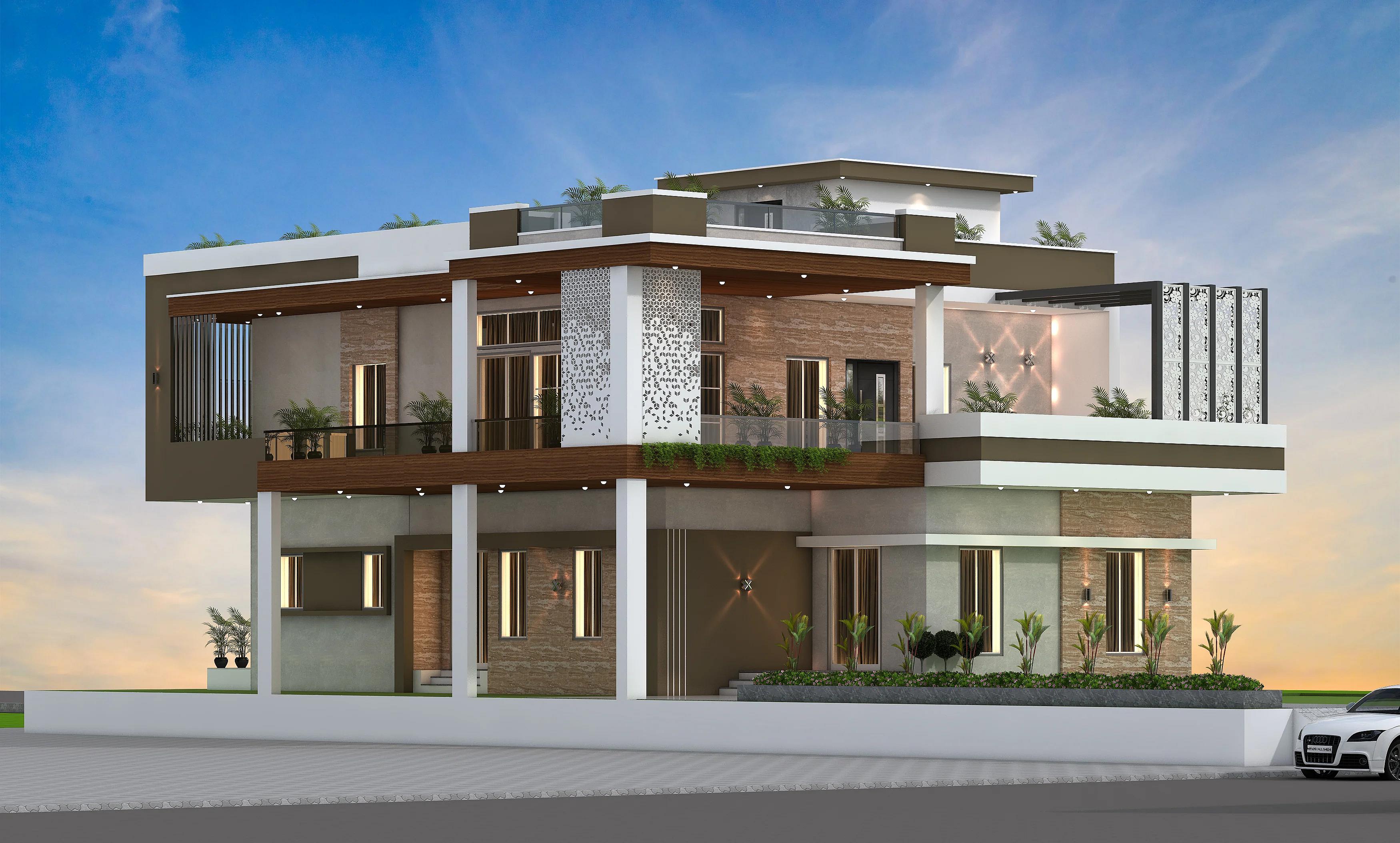 56X114 House plan- 6384 sqft Residential house design At Jaipur thumbnail 2 — Project ID 7467