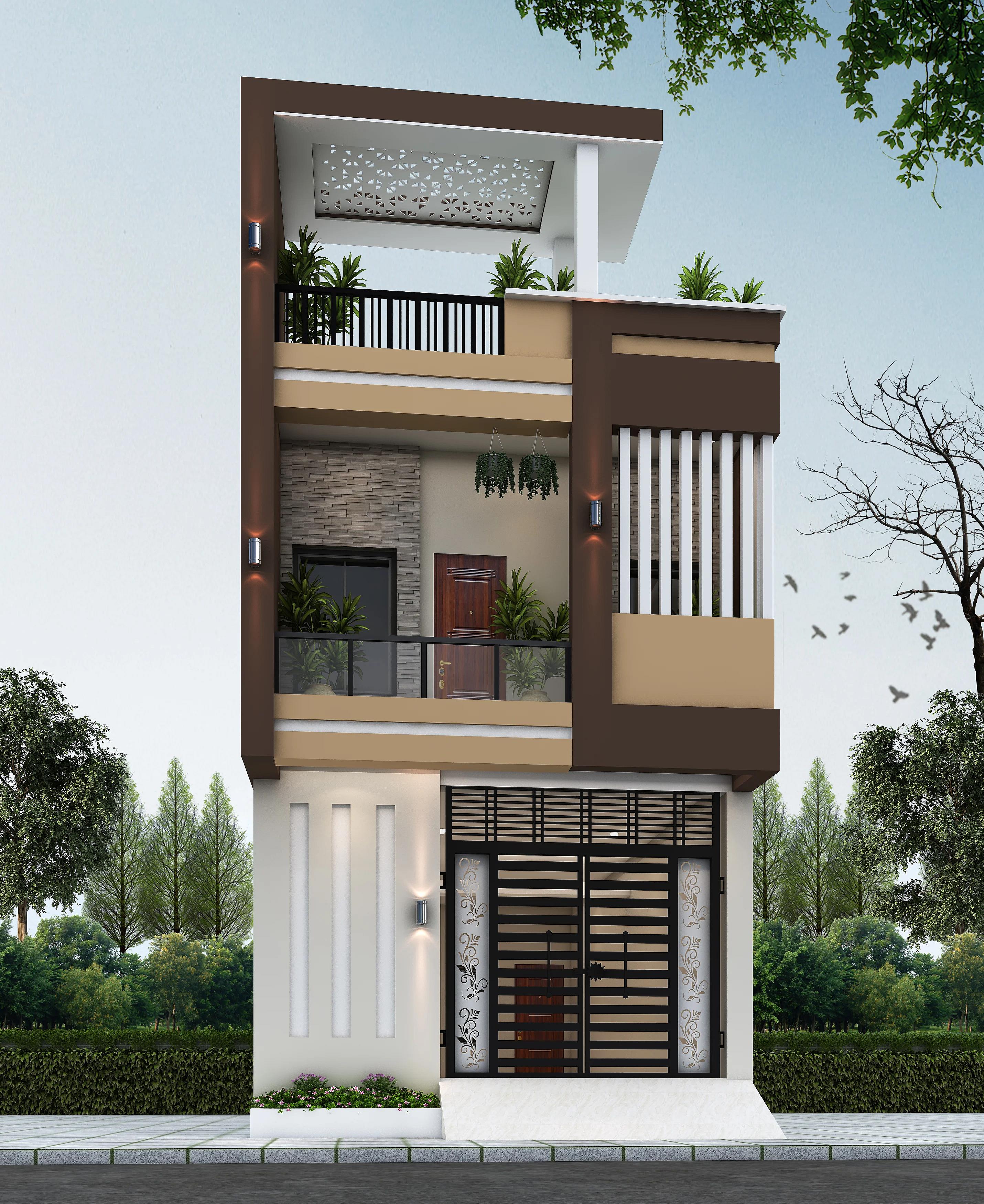 17X55 Residential House with Rental House plan- 935 sqft Residential Cum Commercial house design At Dumraon [BR]
