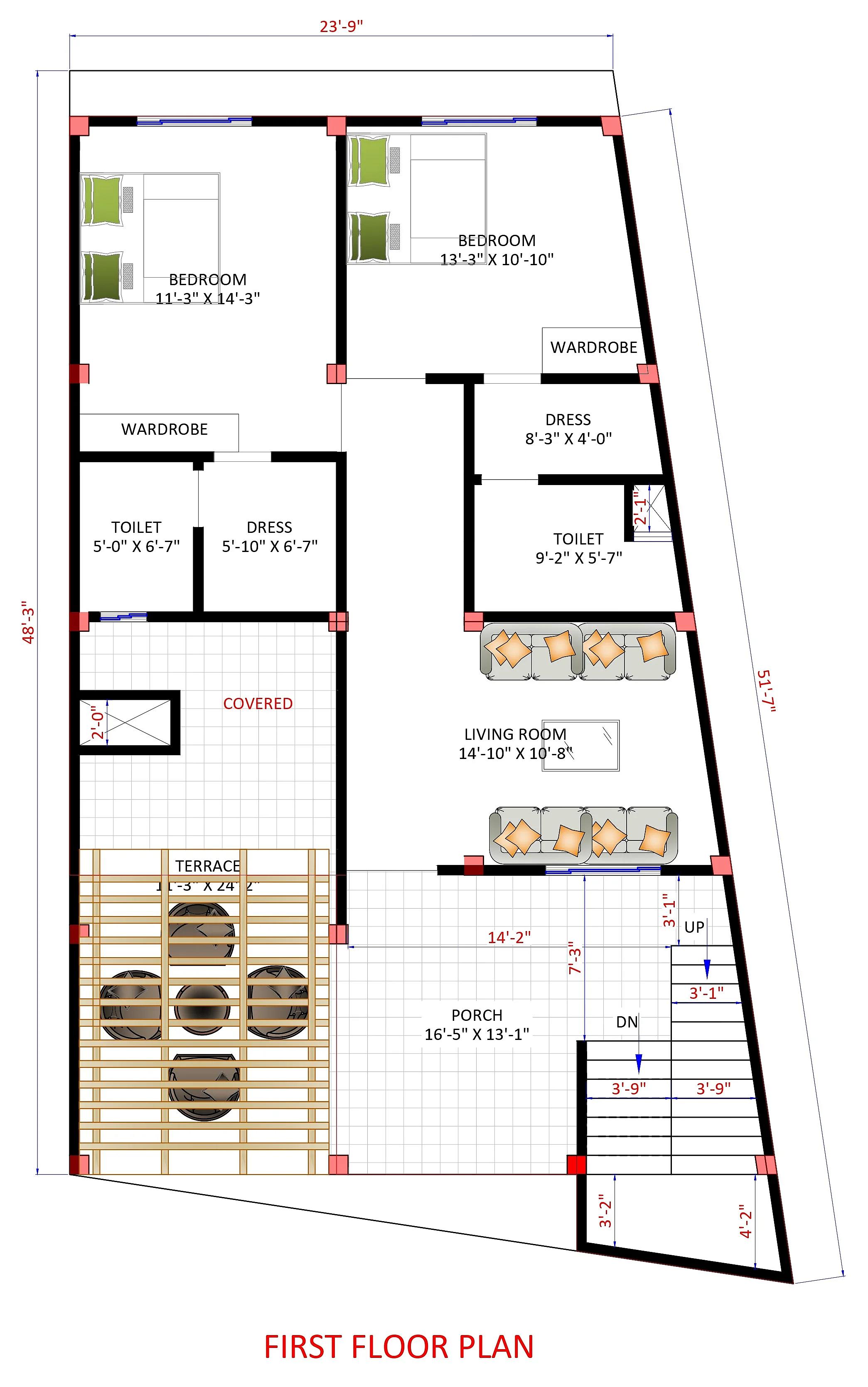 24X50 House plan- 1200 sqft Residential house design At Bhagalpur thumbnail 2 — Project ID 7472