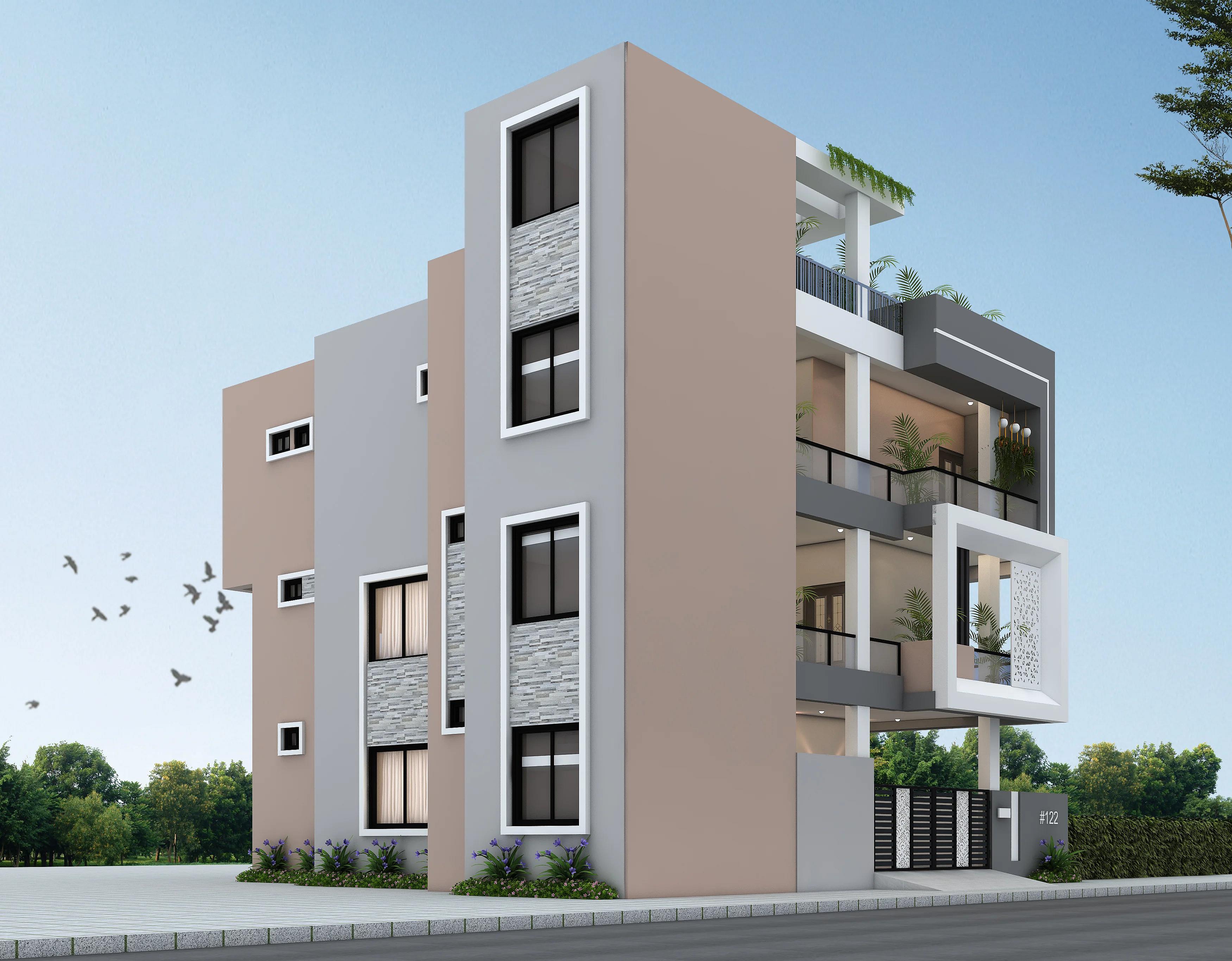56X70 Residential House with Rental House plan- 3920 sqft Residential Cum Commercial house design At Bhubaneswar thumbnail 5 — Project ID 7503