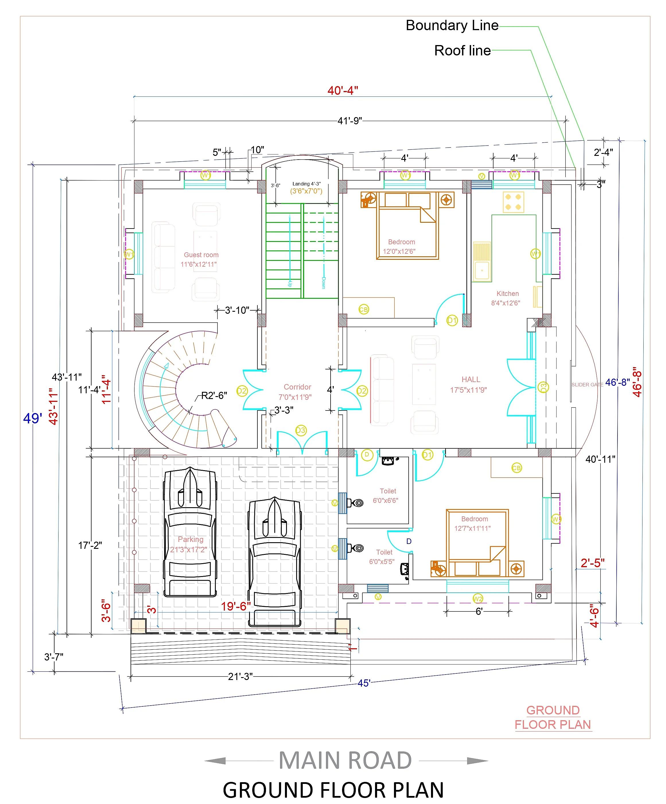 40X50 House plan- 2000 sqft Residential house design At Motihari thumbnail 3 — Project ID 7522