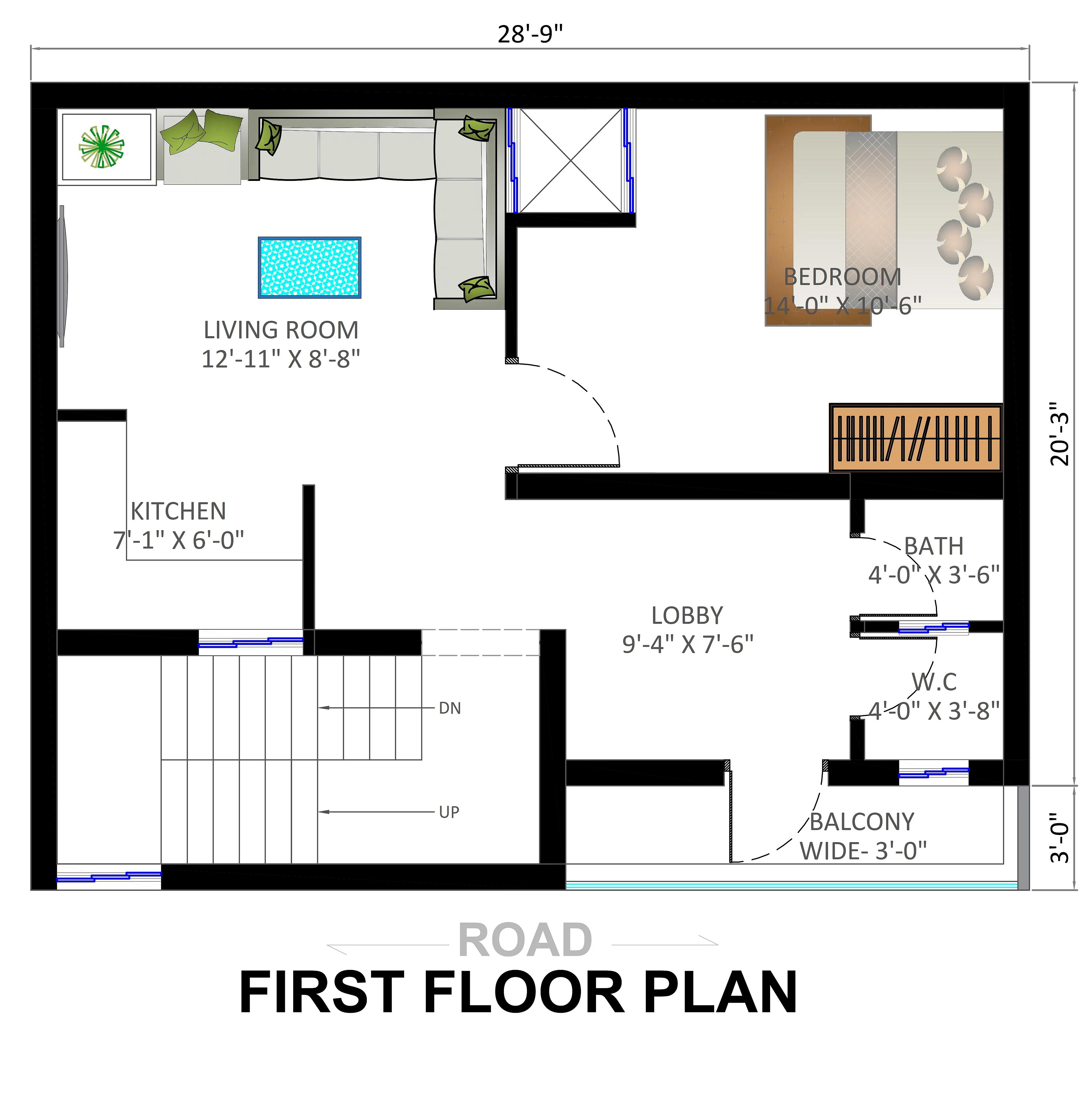 30X20 House plan- 600 sqft Residential house design At Sanand thumbnail 2 — Project ID 7530