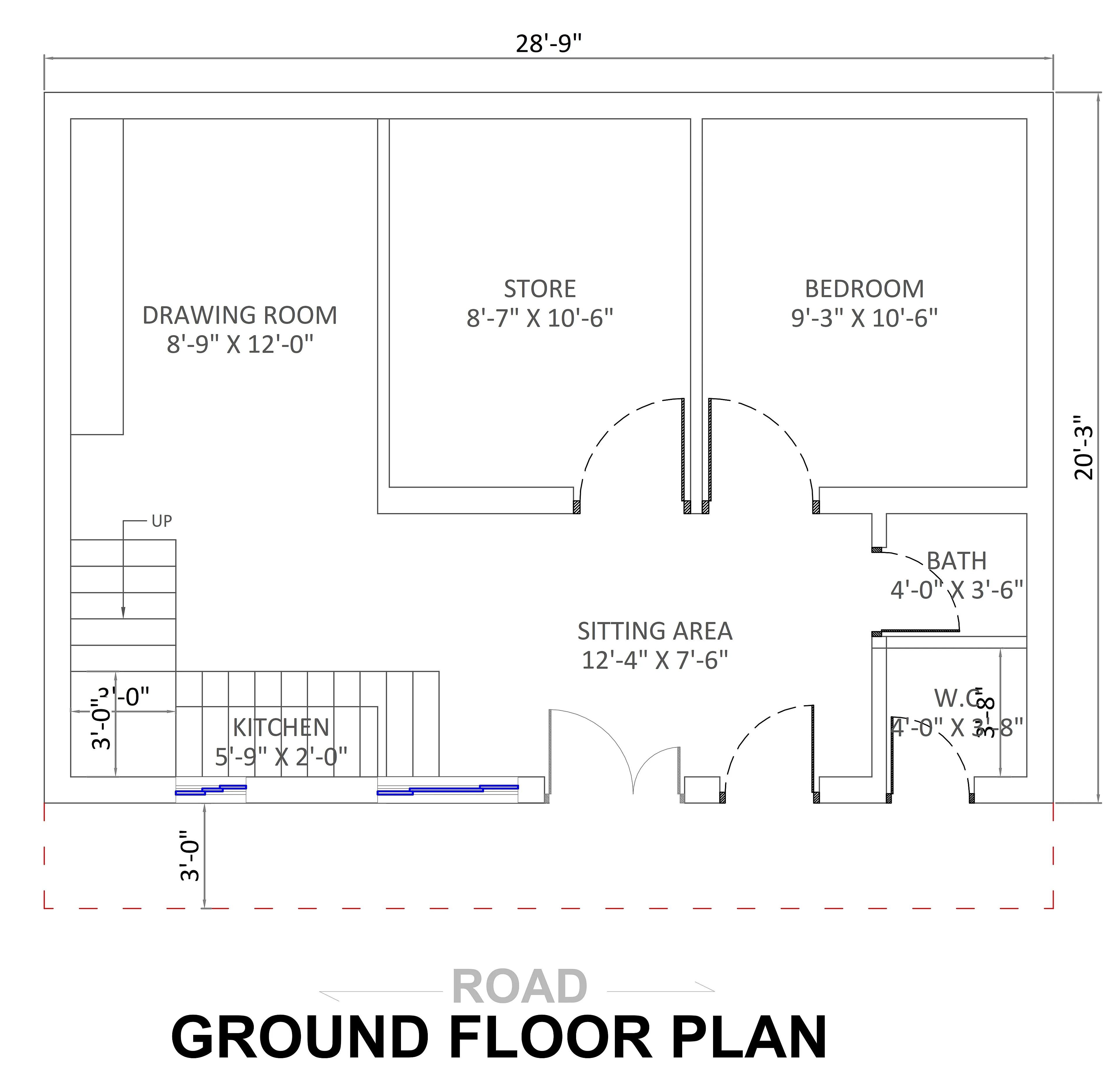 30X20 House plan- 600 sqft Residential house design At Sanand thumbnail 3 — Project ID 7530