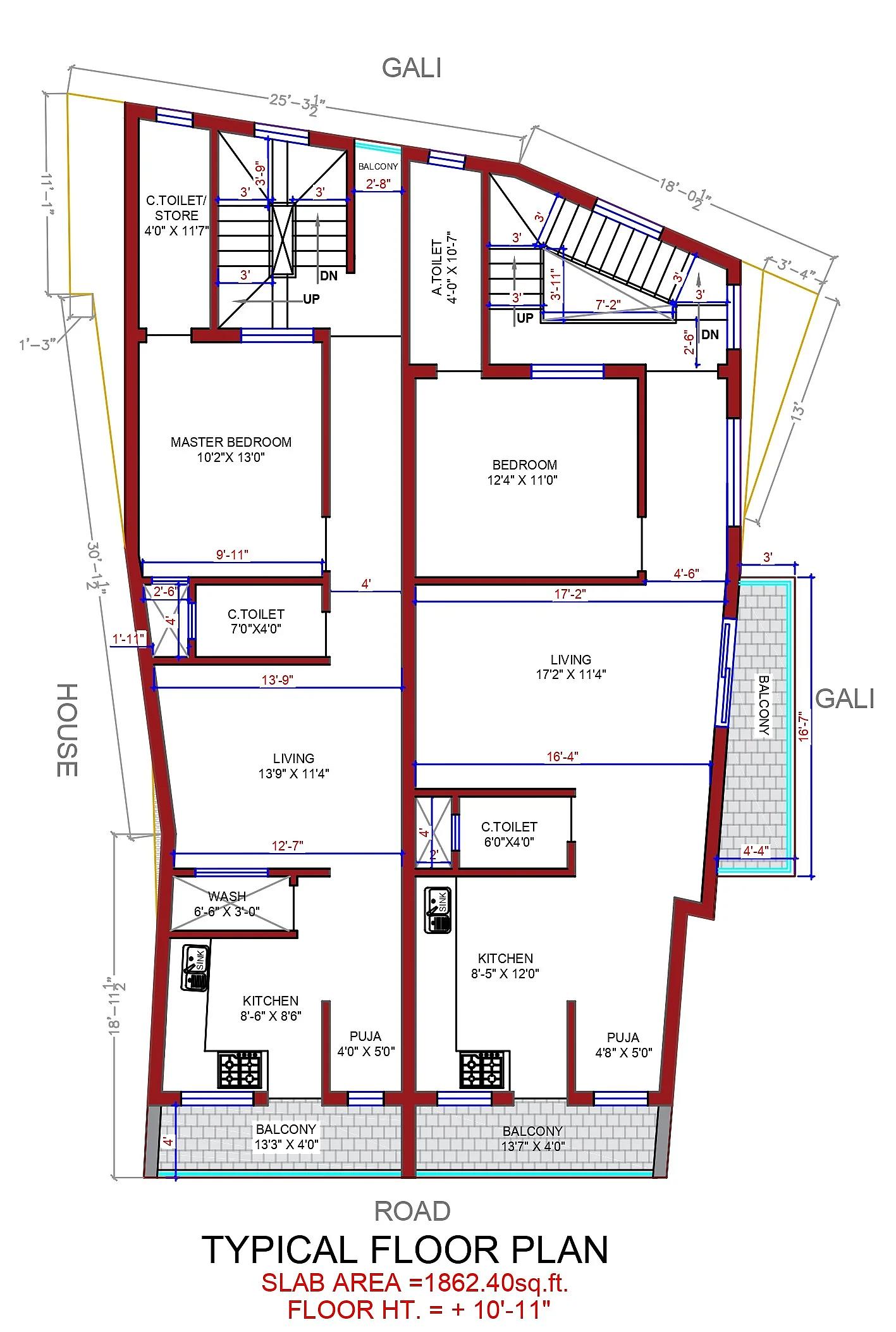 30X56 Rental House with Shop plan- 1680 sqft Residential Cum Commercial house design At Khilchipur — photo 2 — Project ID 7534