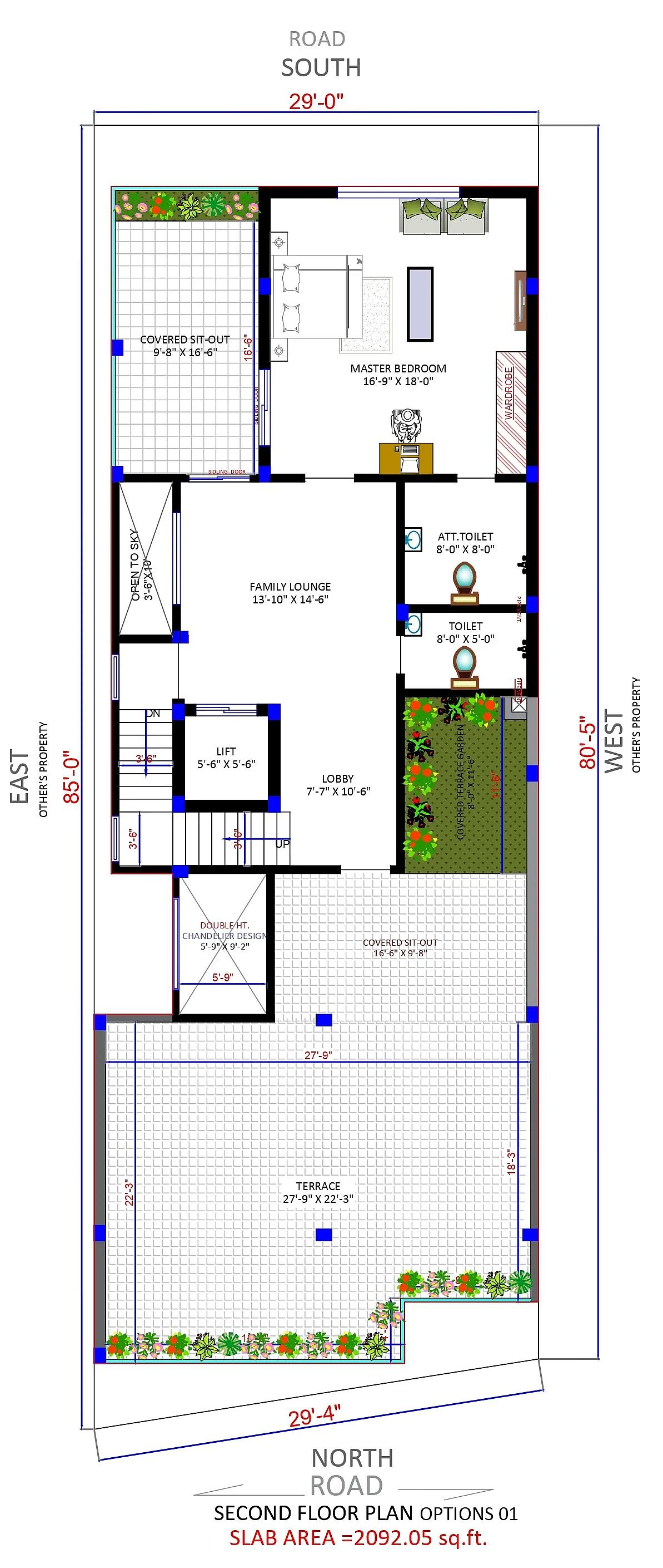 30X85 House plan- 2550 sqft Residential house design At Jaipur thumbnail 2 — Project ID 7537