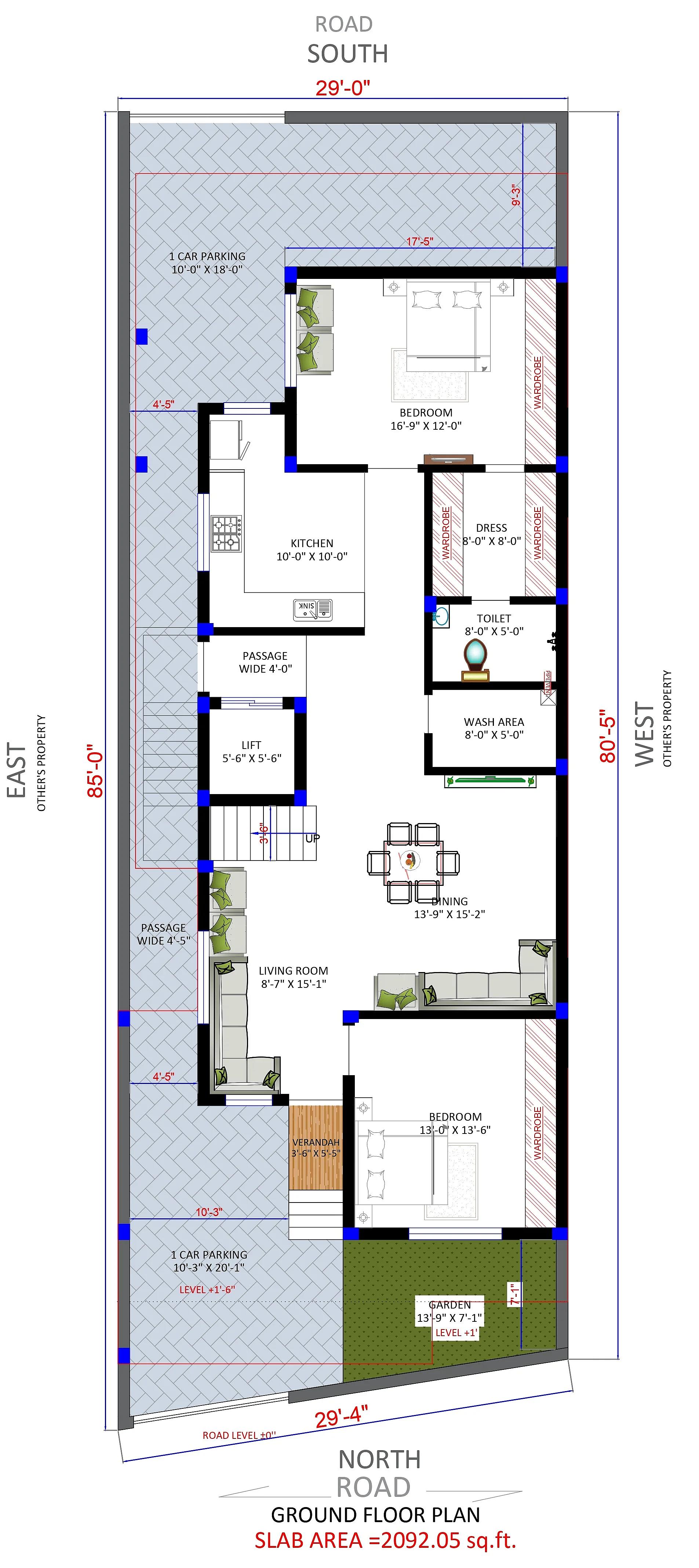 30X85 House plan- 2550 sqft Residential house design At Jaipur thumbnail 4 — Project ID 7537
