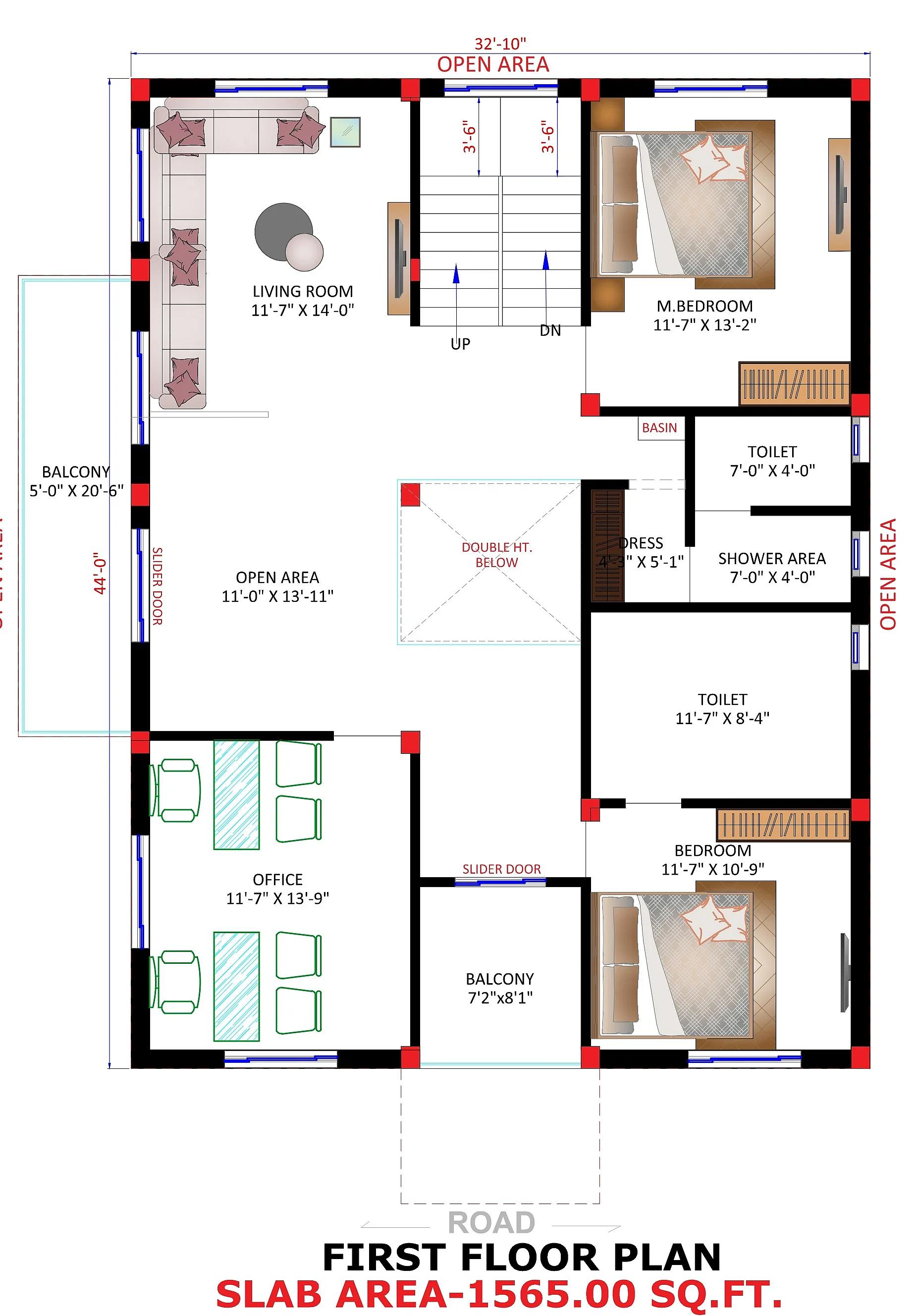 30X45 House With Office plan- 1350 sqft Residential Cum Commercial house design At Howrah thumbnail 2 — Project ID 7549