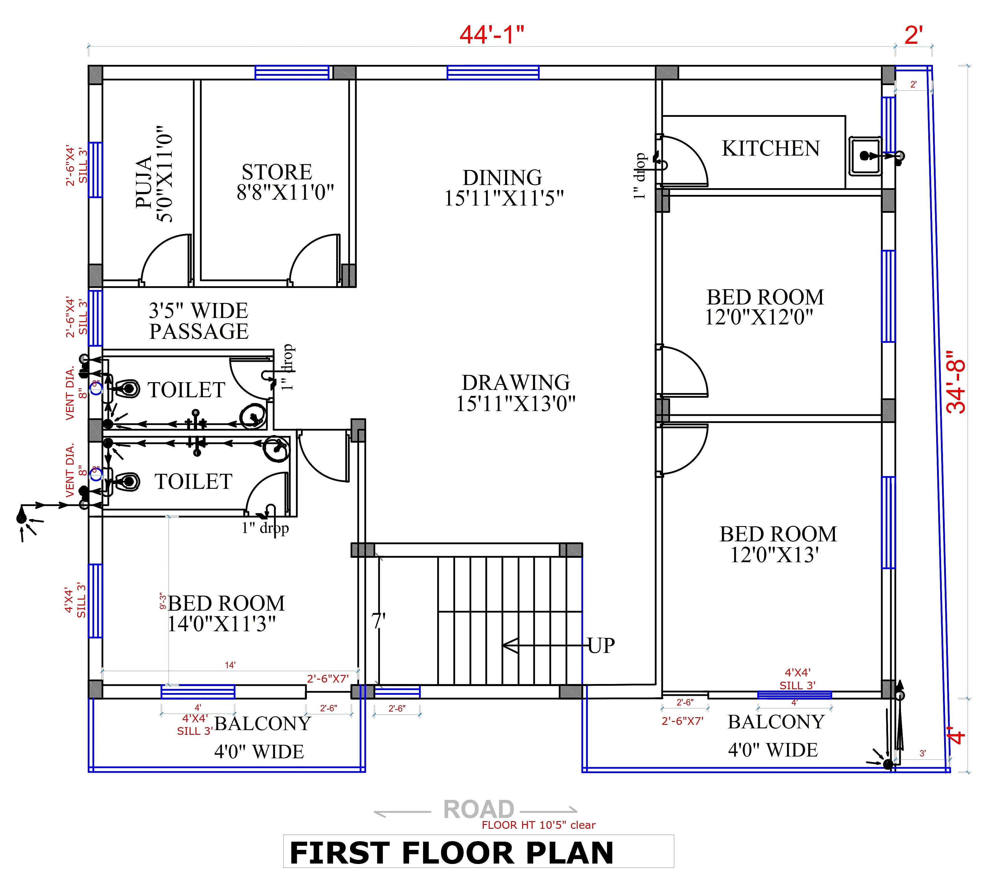 60X40 Residential House with Rental House plan- 2400 sqft Residential Cum Commercial house design At Adityapur thumbnail 2 — Project ID 7568