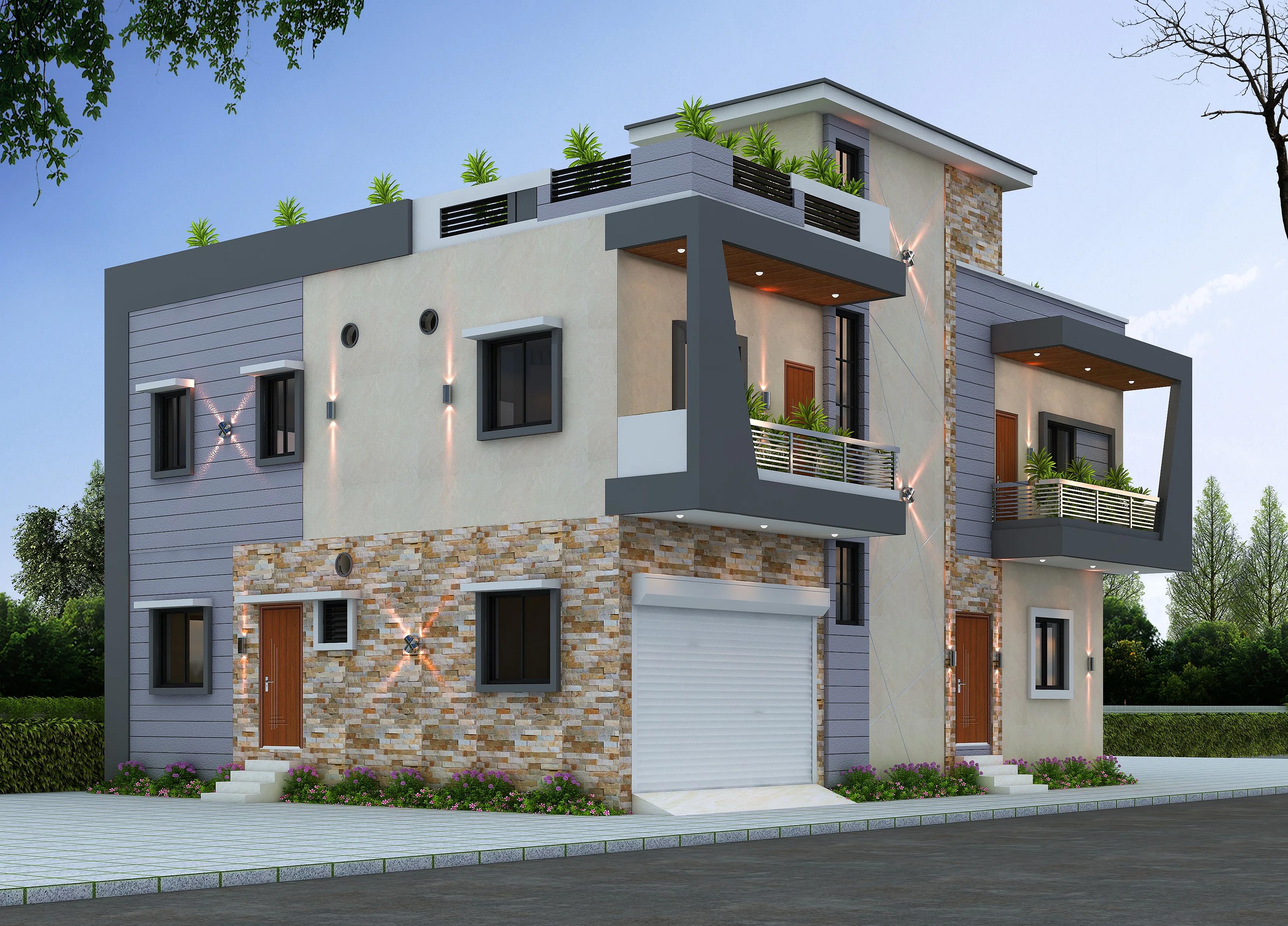 60X40 Residential House with Rental House plan- 2400 sqft Residential Cum Commercial house design At Adityapur [JH]