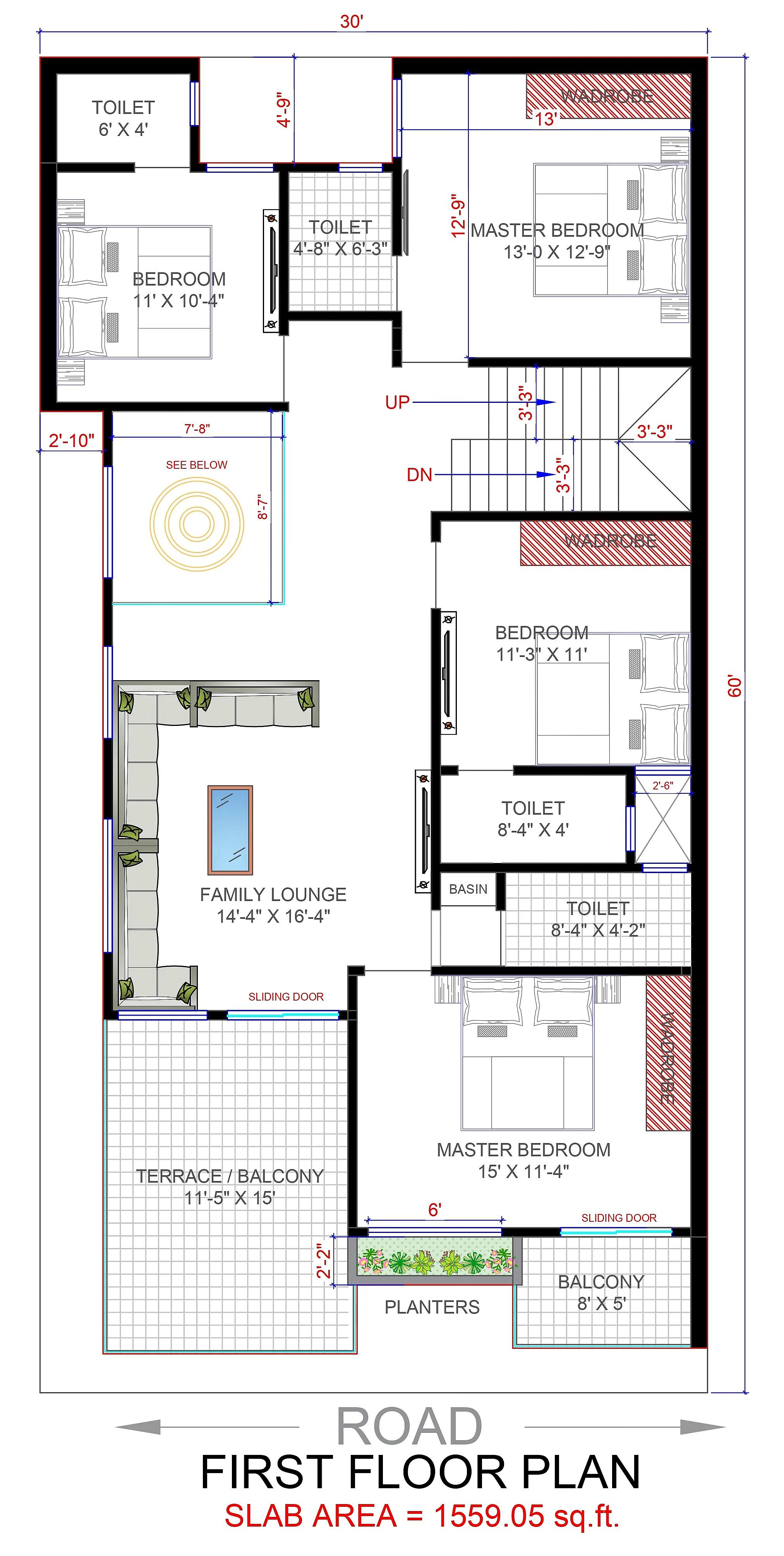 30X60 House plan- 1800 sqft Residential house design At Lakhimpur Kheri thumbnail 2 — Project ID 7569