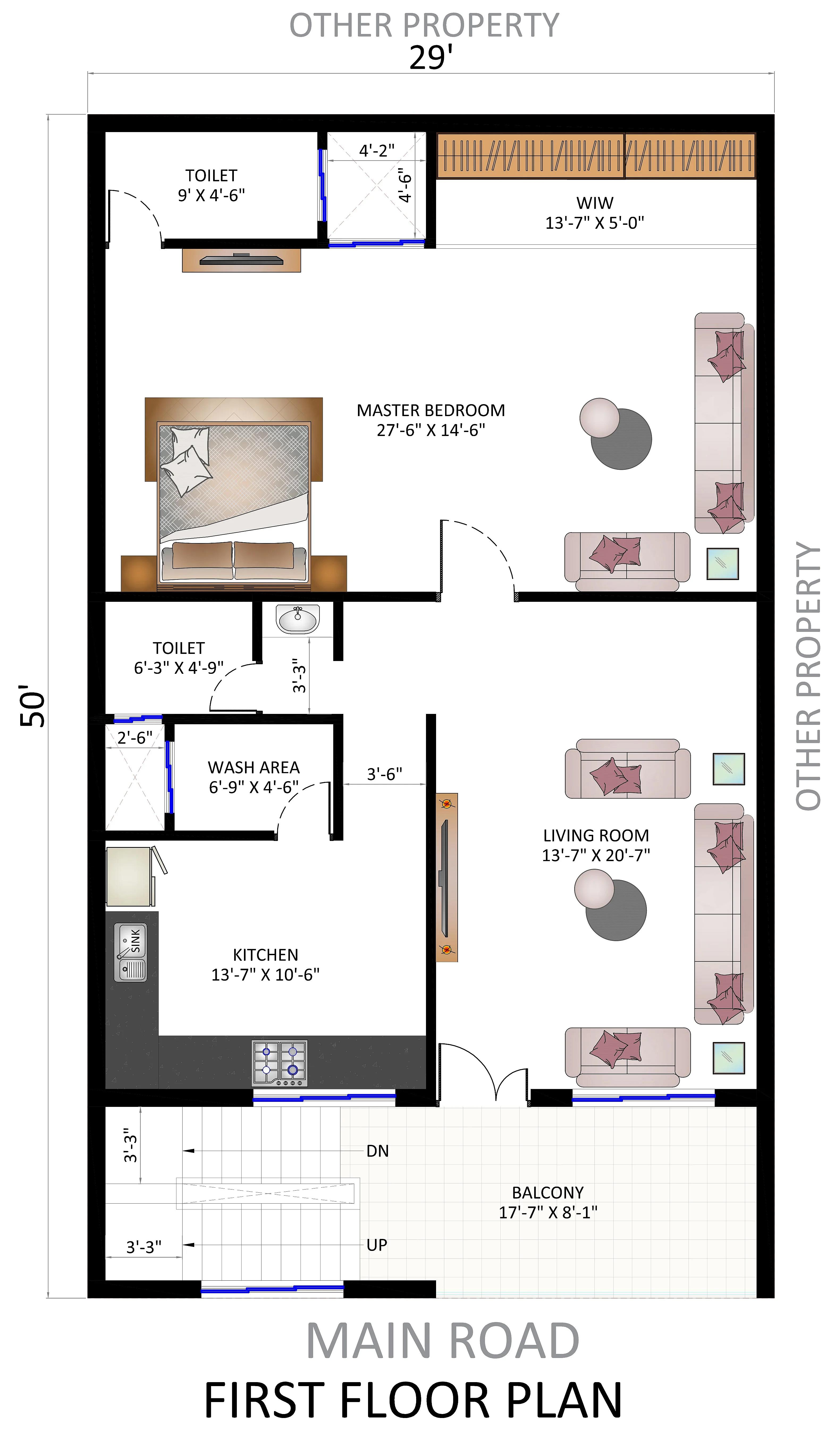 30X50 House plan- 1500 sqft Residential house design At Rajnandgaon [CT]