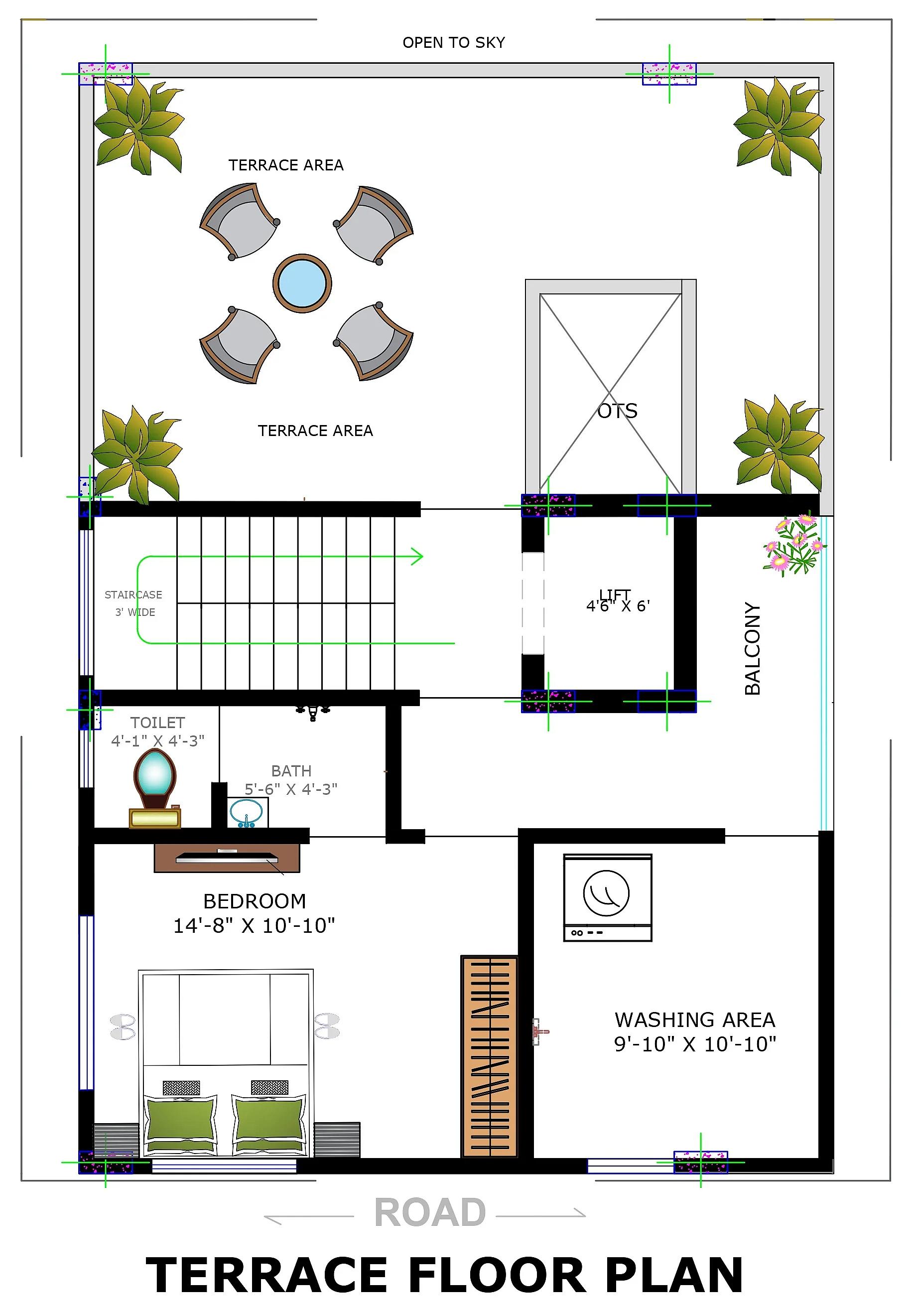 30X40 House With Lift plan- 1200 sqft Residential house design At Bangalore thumbnail 2 — Project ID 7573