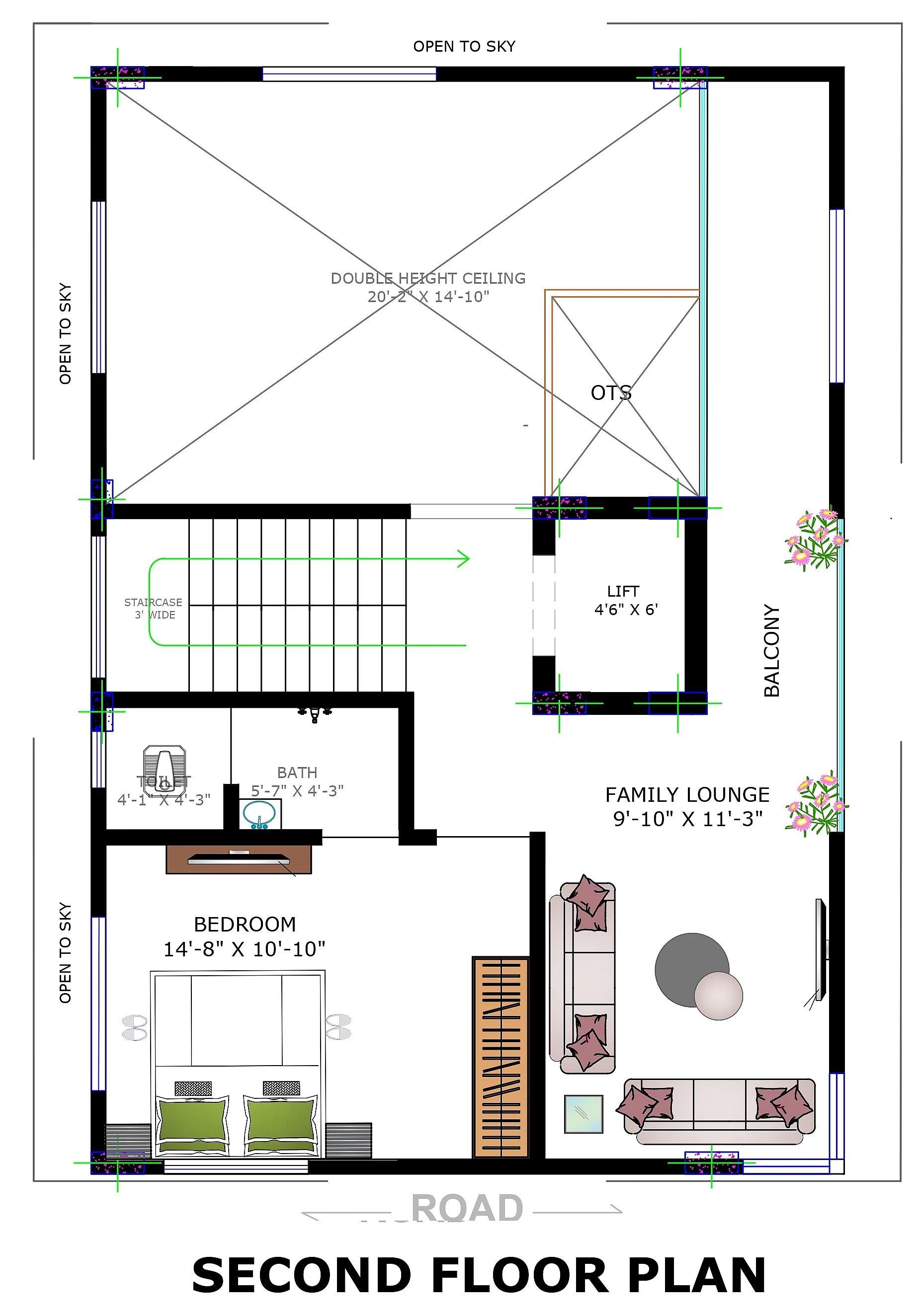 30X40 House With Lift plan- 1200 sqft Residential house design At Bangalore thumbnail 3 — Project ID 7573