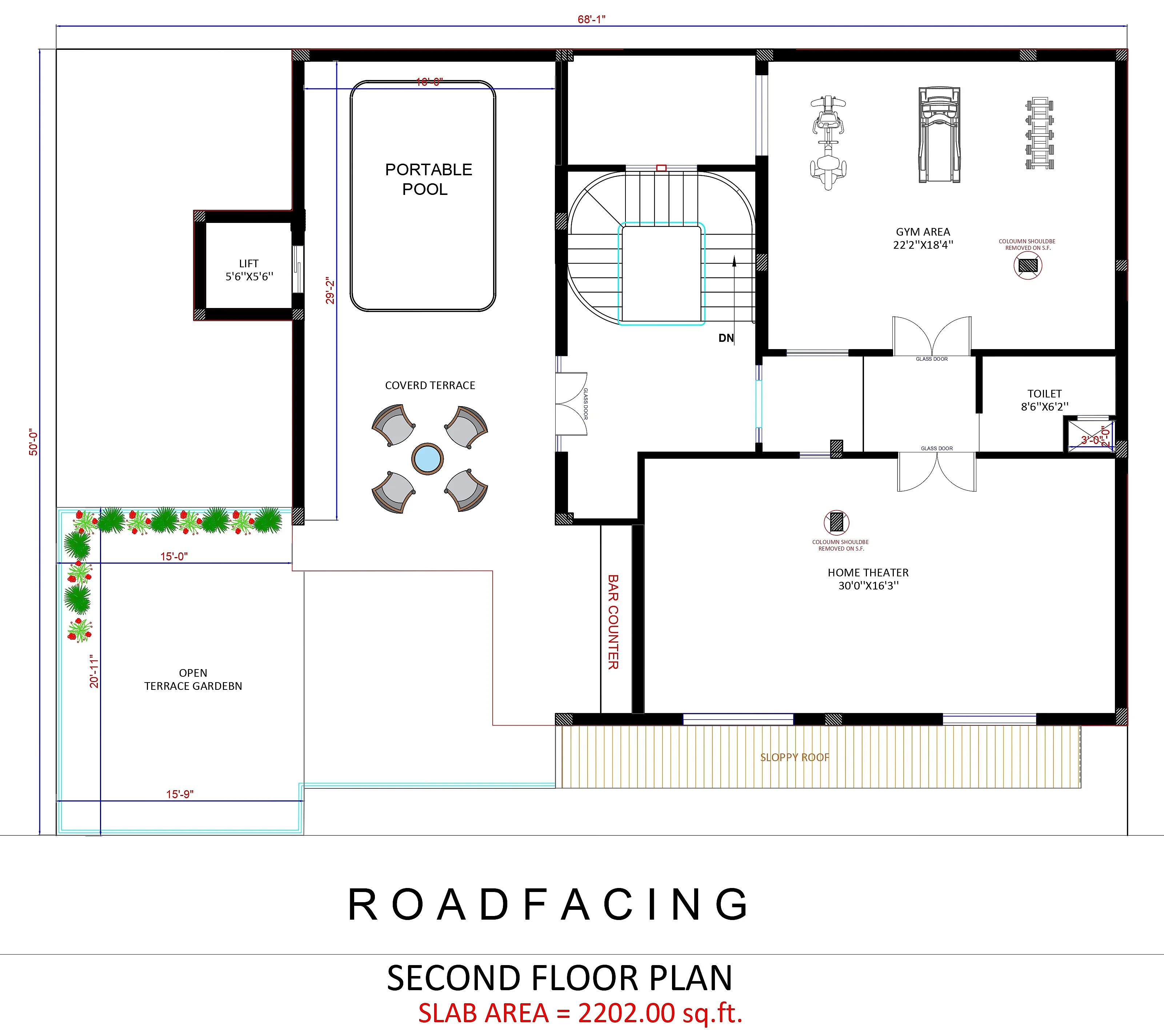 68X50 House plan- 3400 sqft Residential house design At Amroha thumbnail 3 — Project ID 7574