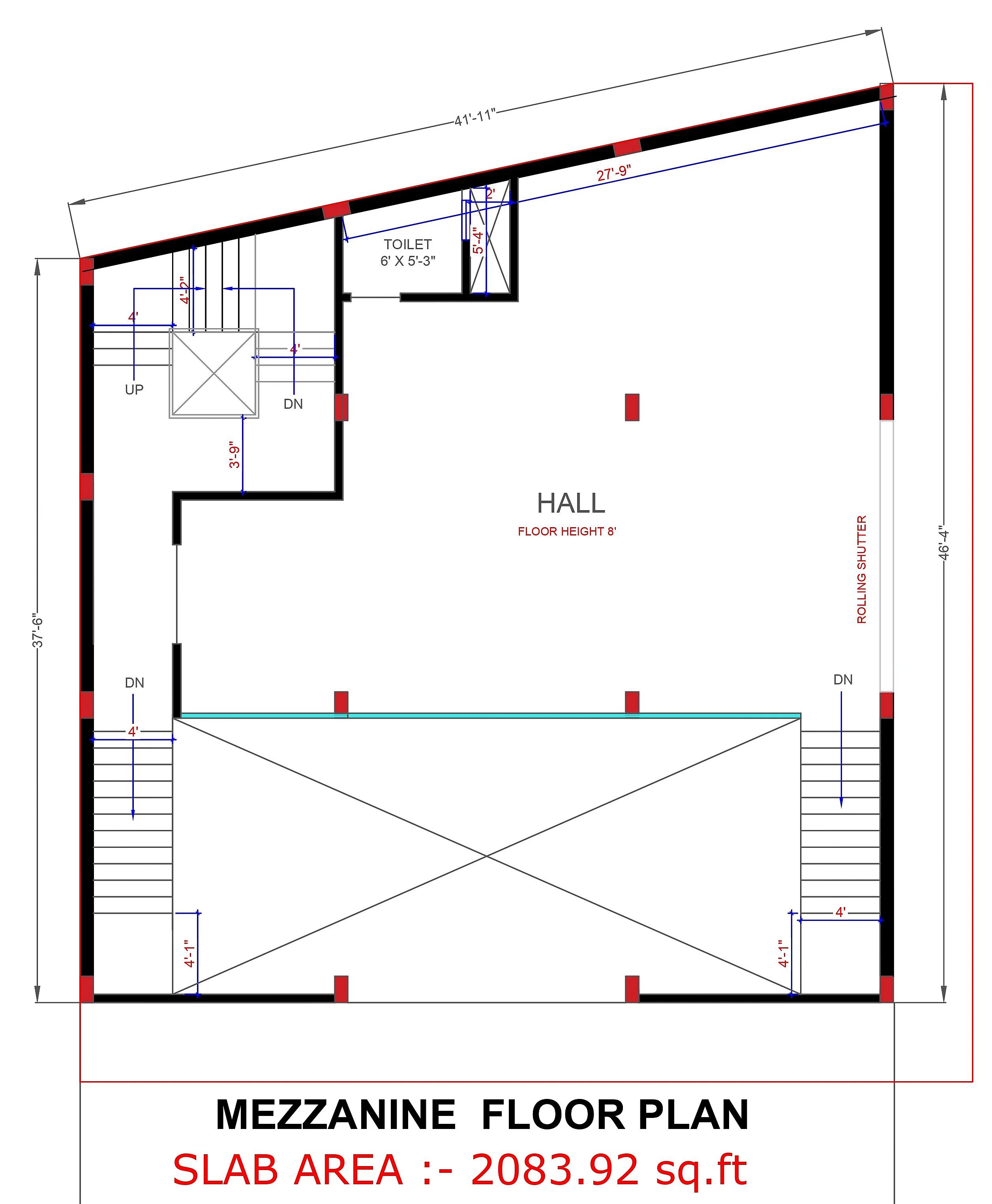 40X45 Rental House with Shop plan- 1800 sqft Residential Cum Commercial house design At Jhiranya thumbnail 3 — Project ID 7579