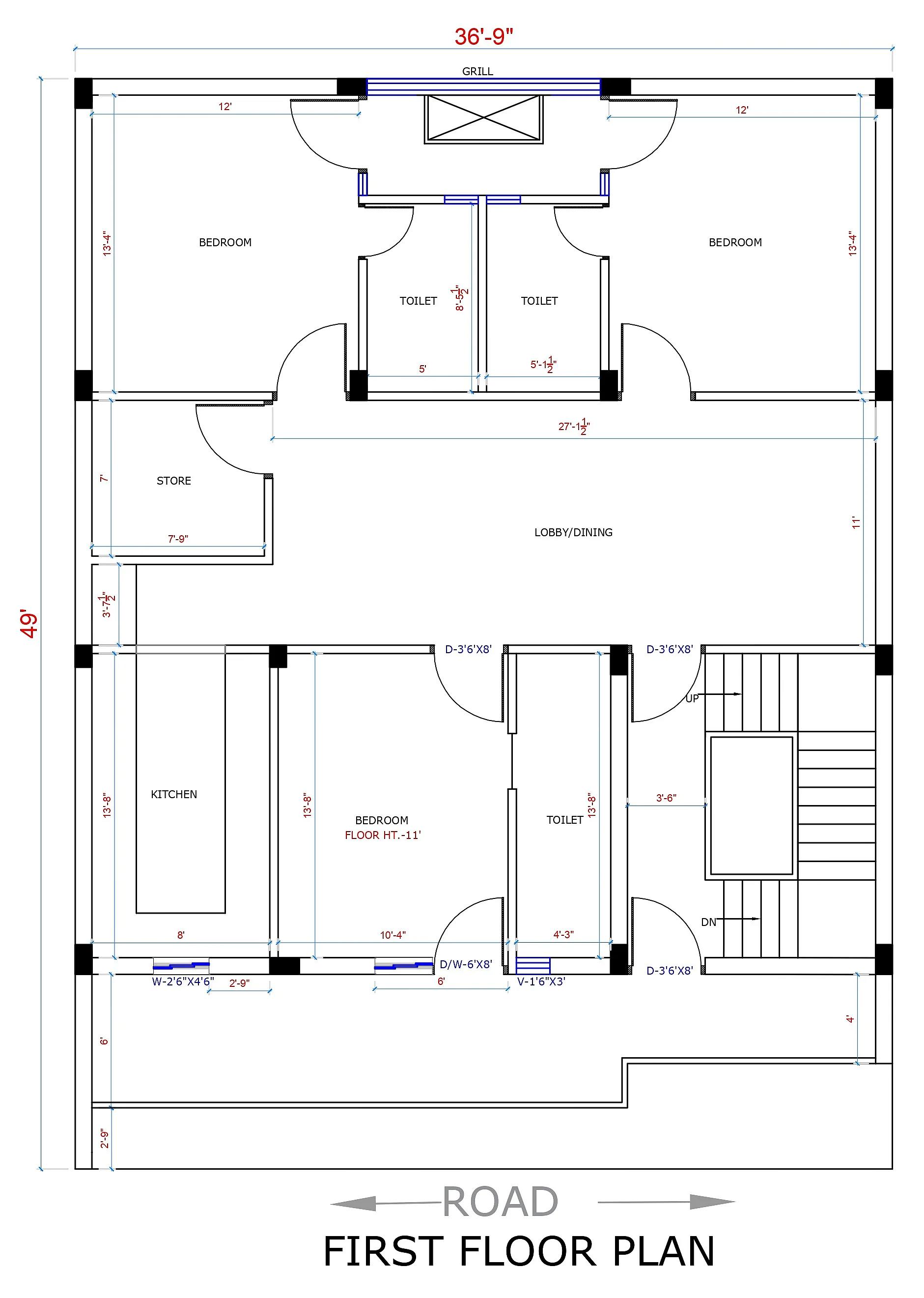 35X50 House plan- 1750 sqft Residential house design At NewDelhi thumbnail 4 — Project ID 7580