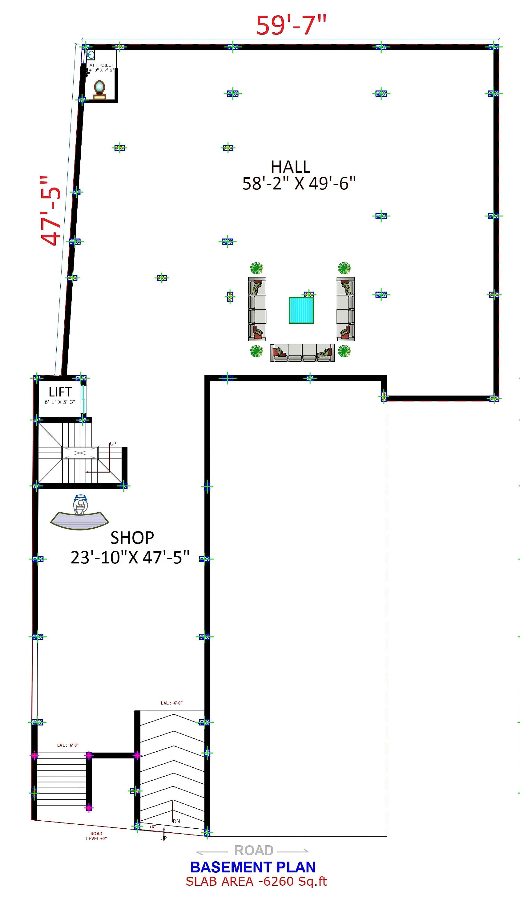 59X78 Shop plan- 4602 sqft Commercial house design At Pratapgarh thumbnail 2 — Project ID 7581