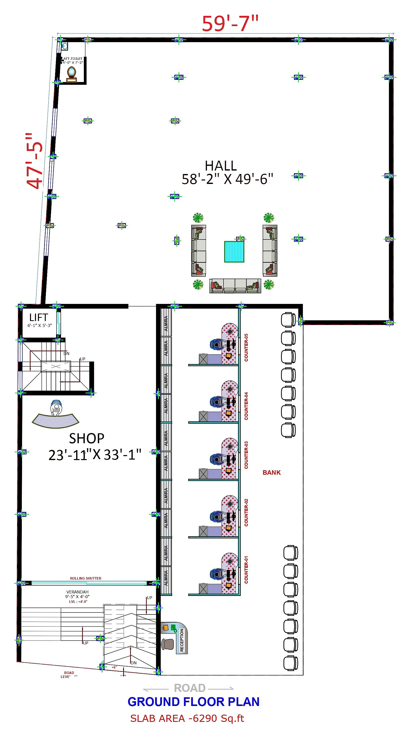 59X78 Shop plan- 4602 sqft Commercial house design At Pratapgarh thumbnail 3 — Project ID 7581