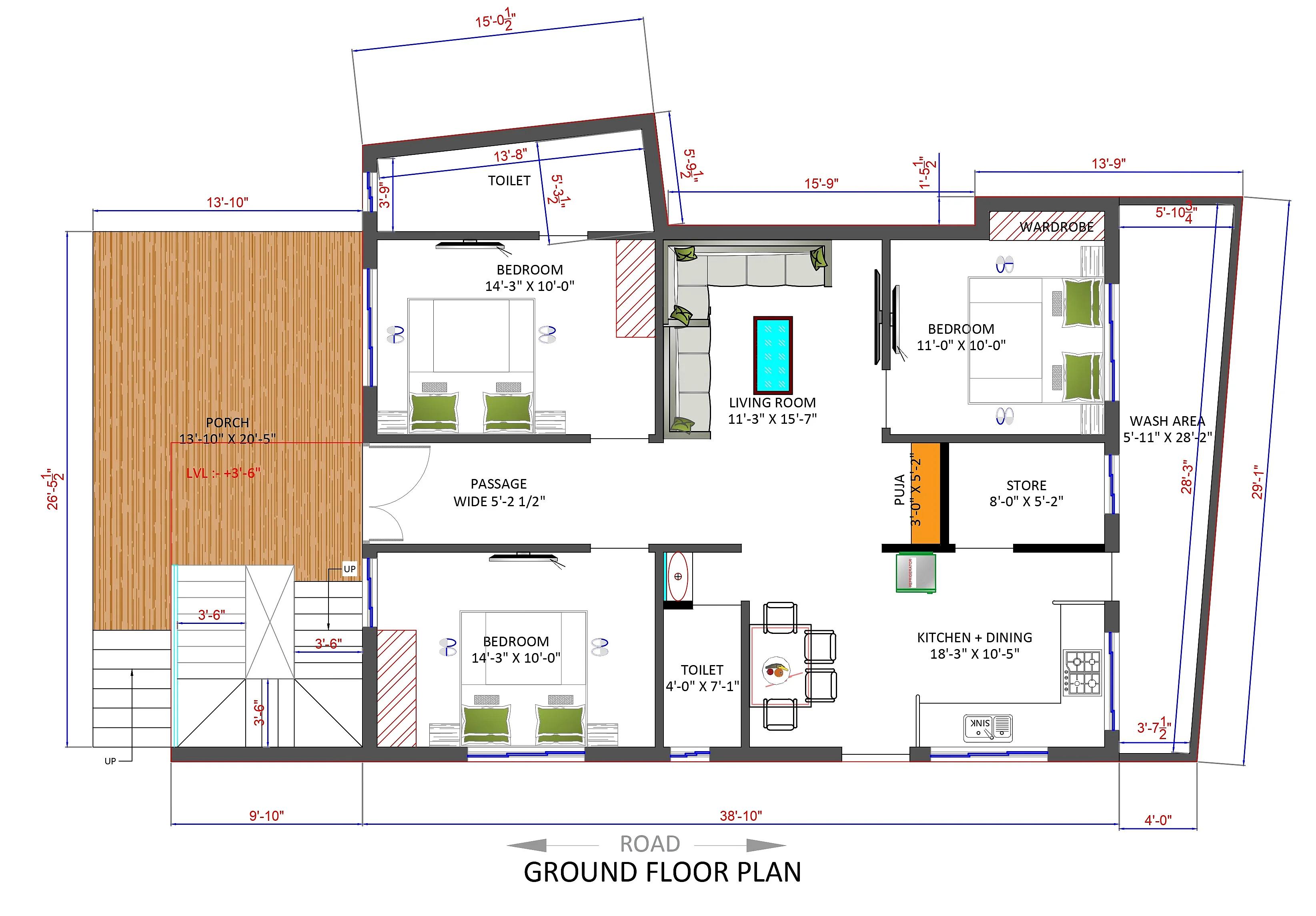 30X40 House plan- 1200 sqft Residential house design At Ajmer [RJ]