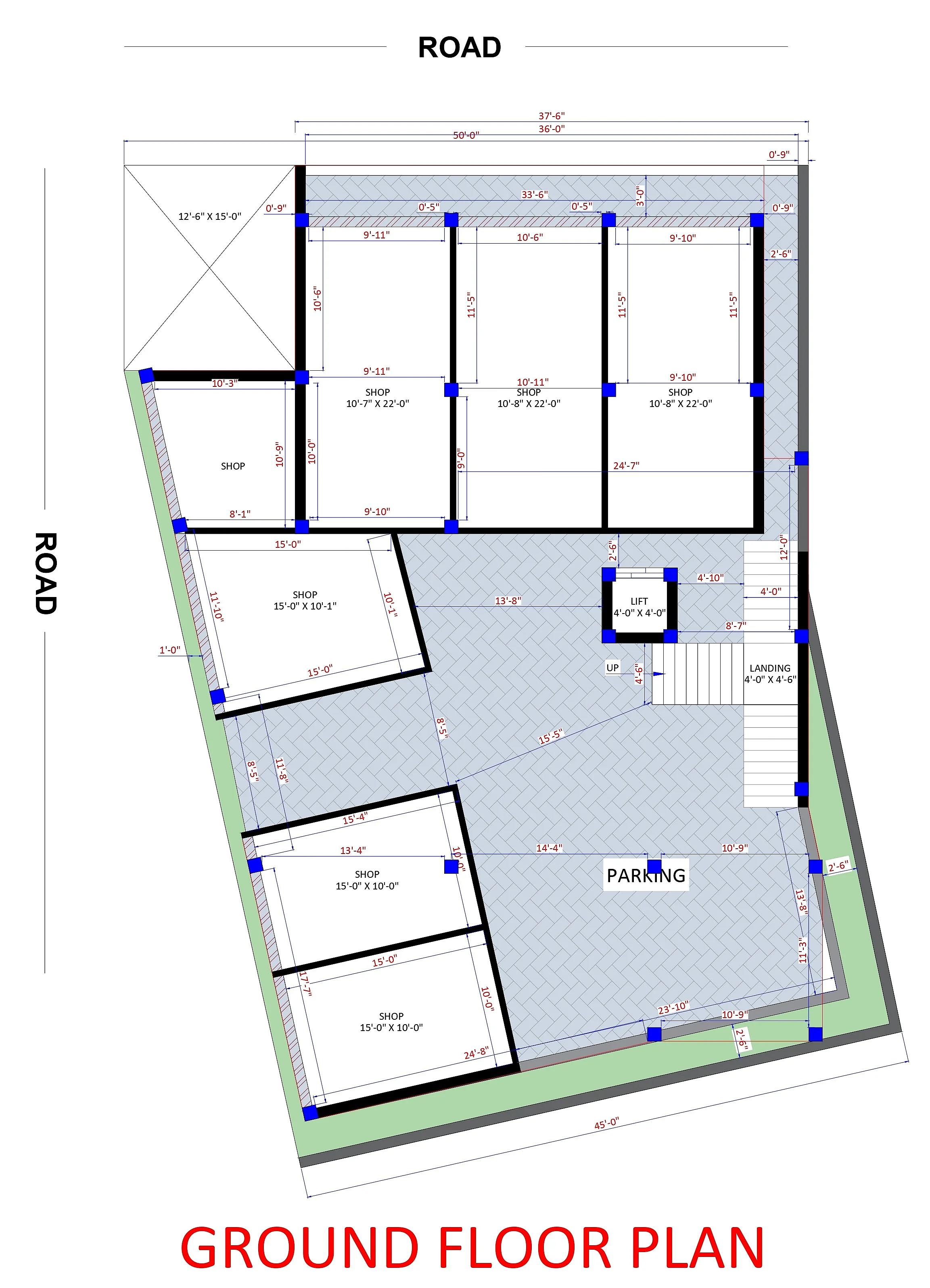 45X80 Shopping complex with rental apartment plan- 3600 sqft Residential Cum Commercial house design At Jamshedpur thumbnail 2 — Project ID 7583