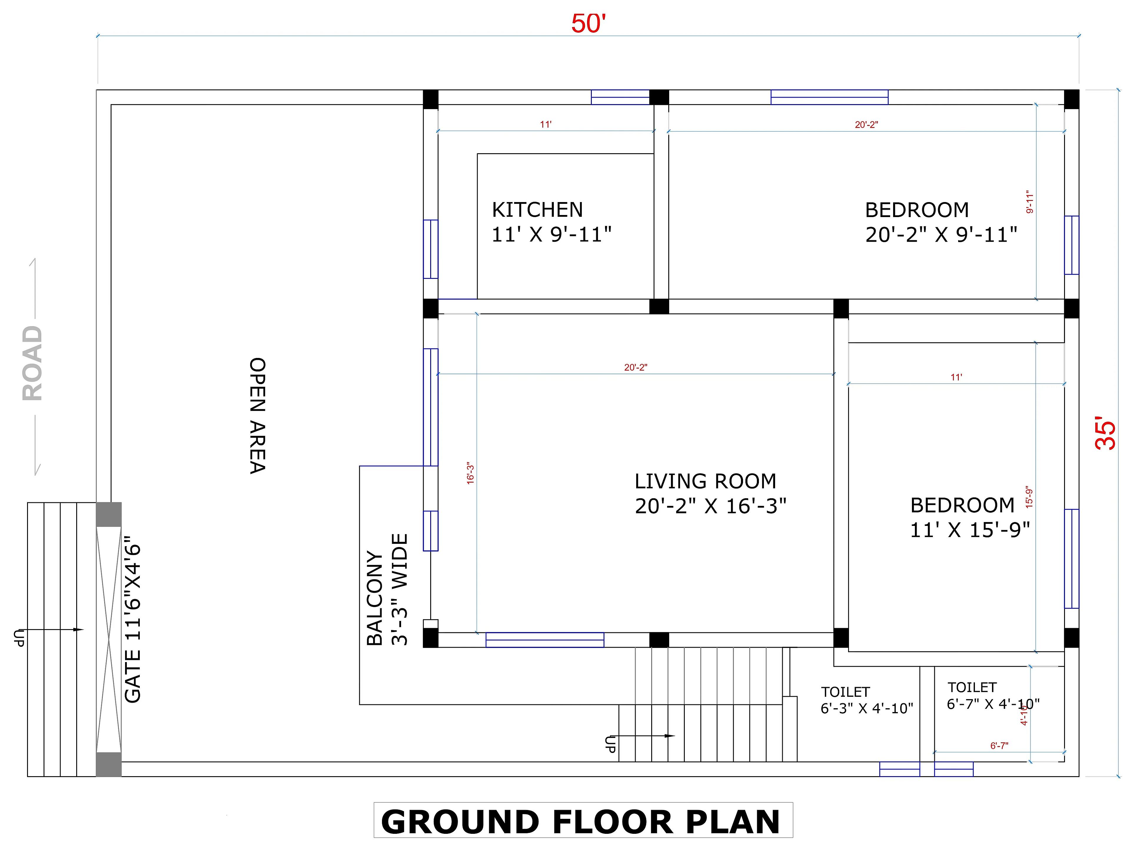 50X35 House plan- 1750 sqft Residential house design At Dindigul thumbnail 2 — Project ID 7591