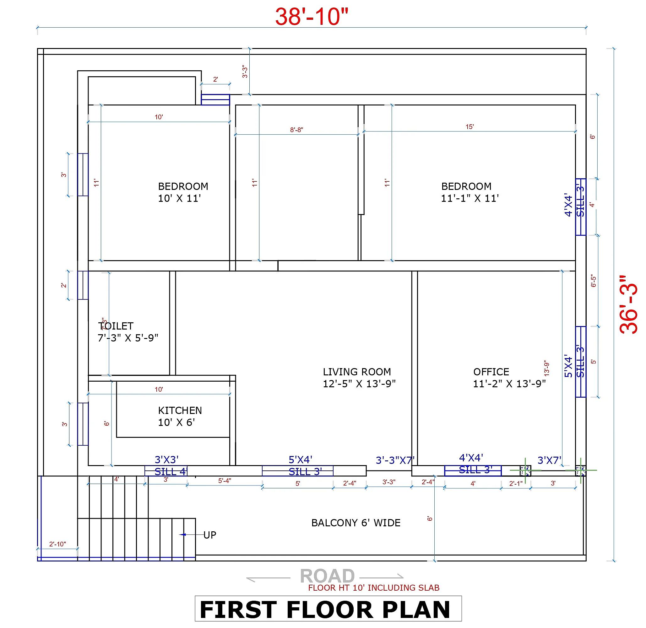 38X36 House With Office plan- 1368 sqft Residential house design At Itanagar thumbnail 2 — Project ID 7594