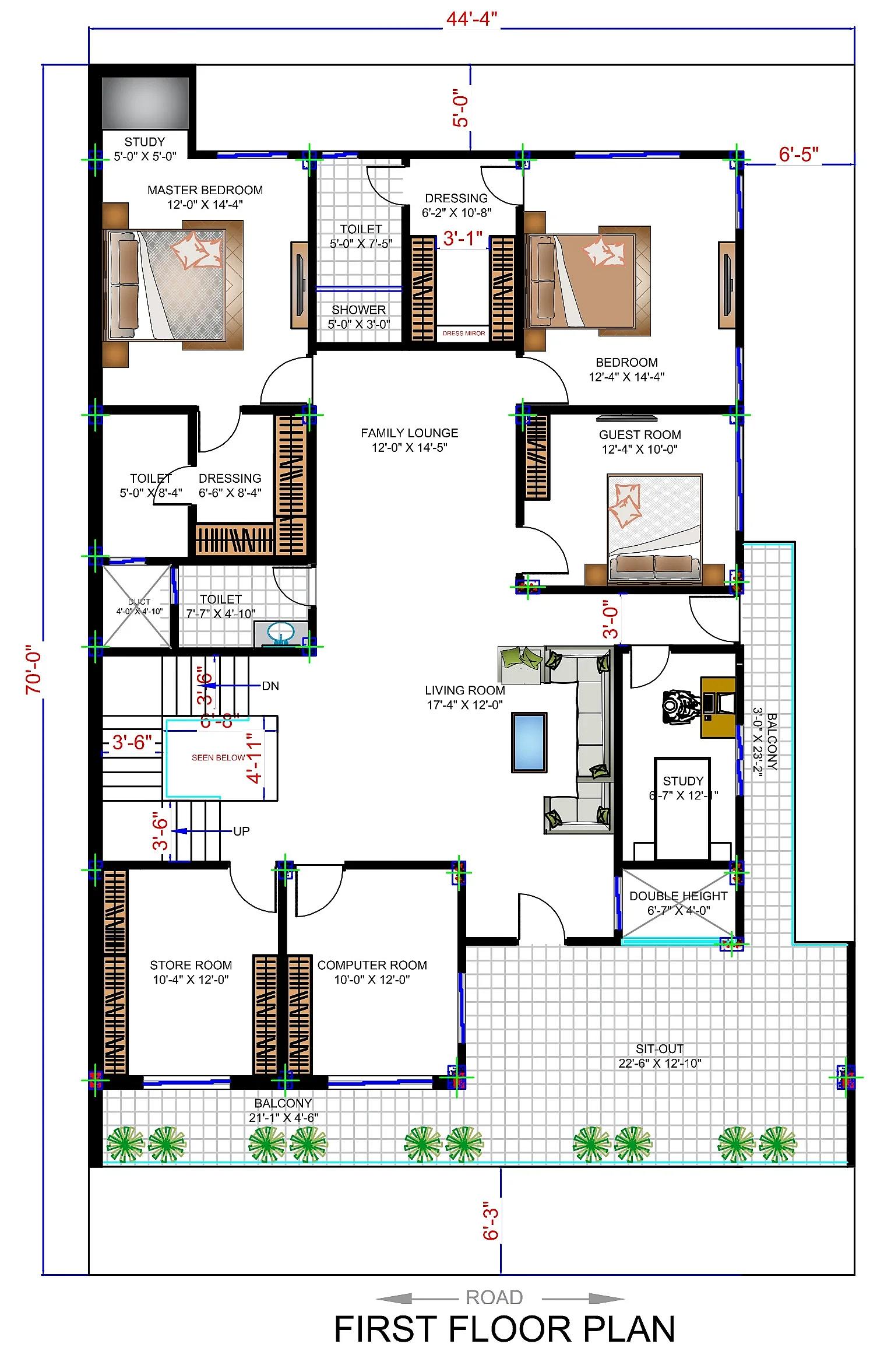 45X70 House plan- 3150 sqft Residential house design At Jaipur — photo 2 — Project ID 7618