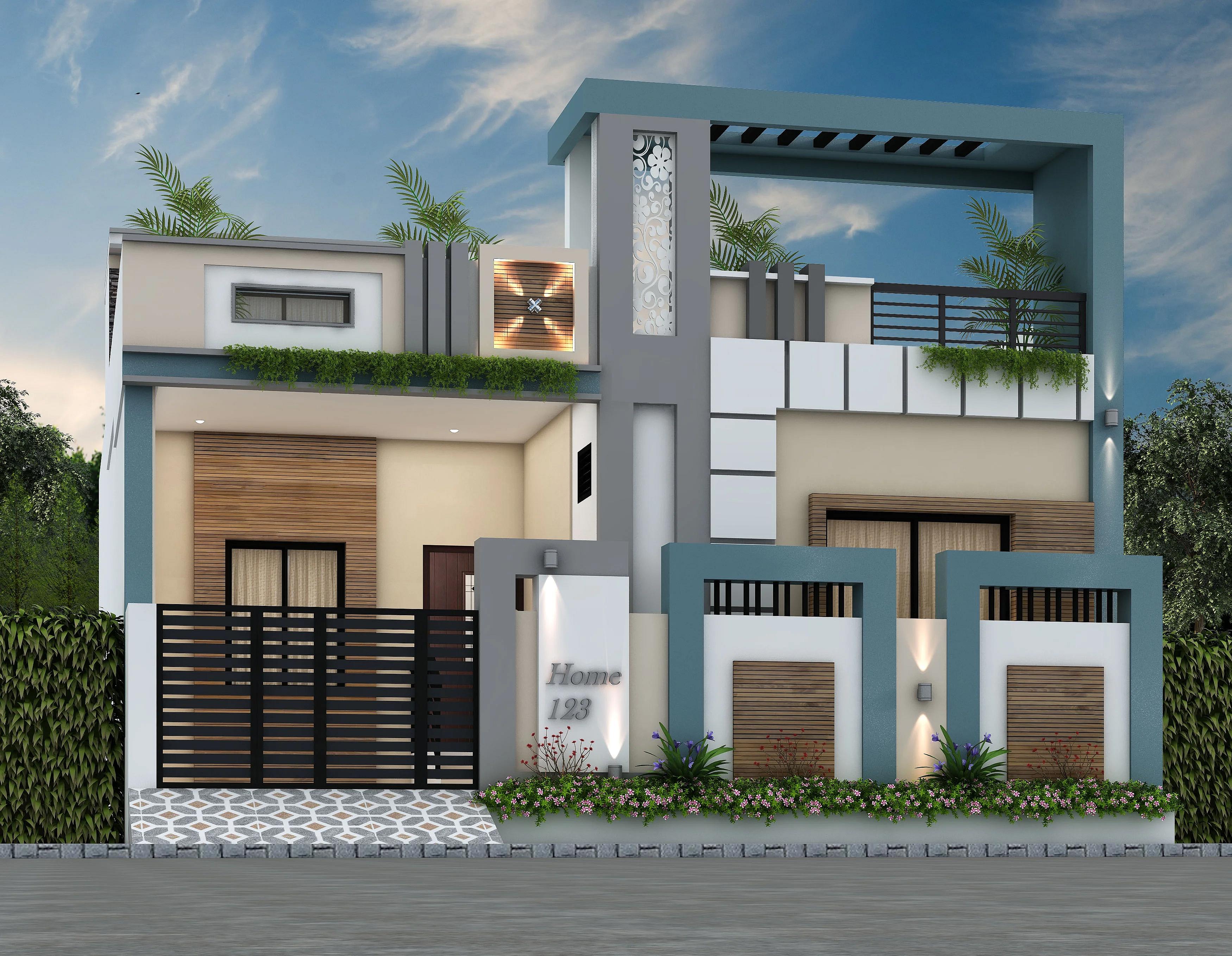 30X50 House plan- 1500 sqft Residential house design At Satna [MP] front elevation, 30x50 ft plot, 2 BHK, west facing, single floor, Satna